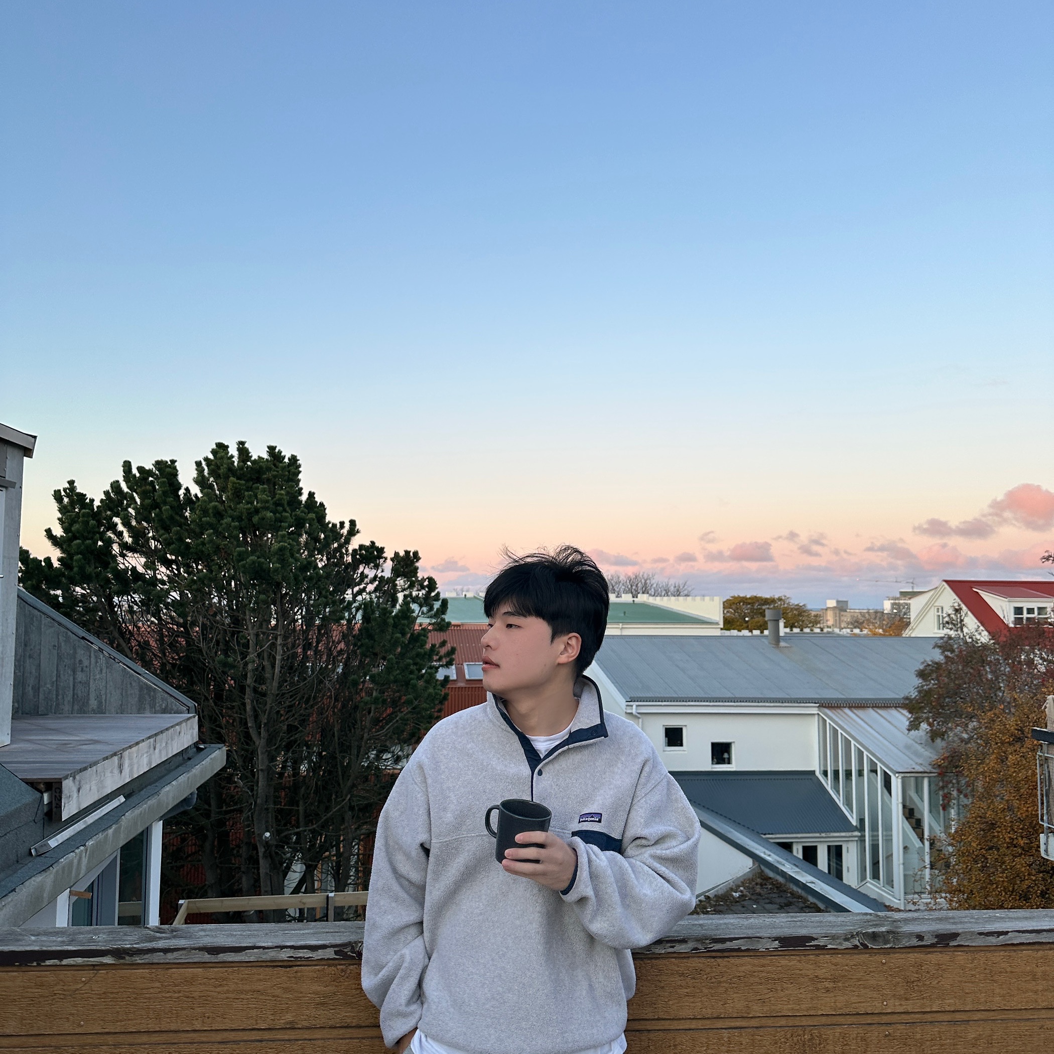 Patagonia Synchilla Snap-T Fleece Pullover Oatmeal Heather 착용 스타일 - 1