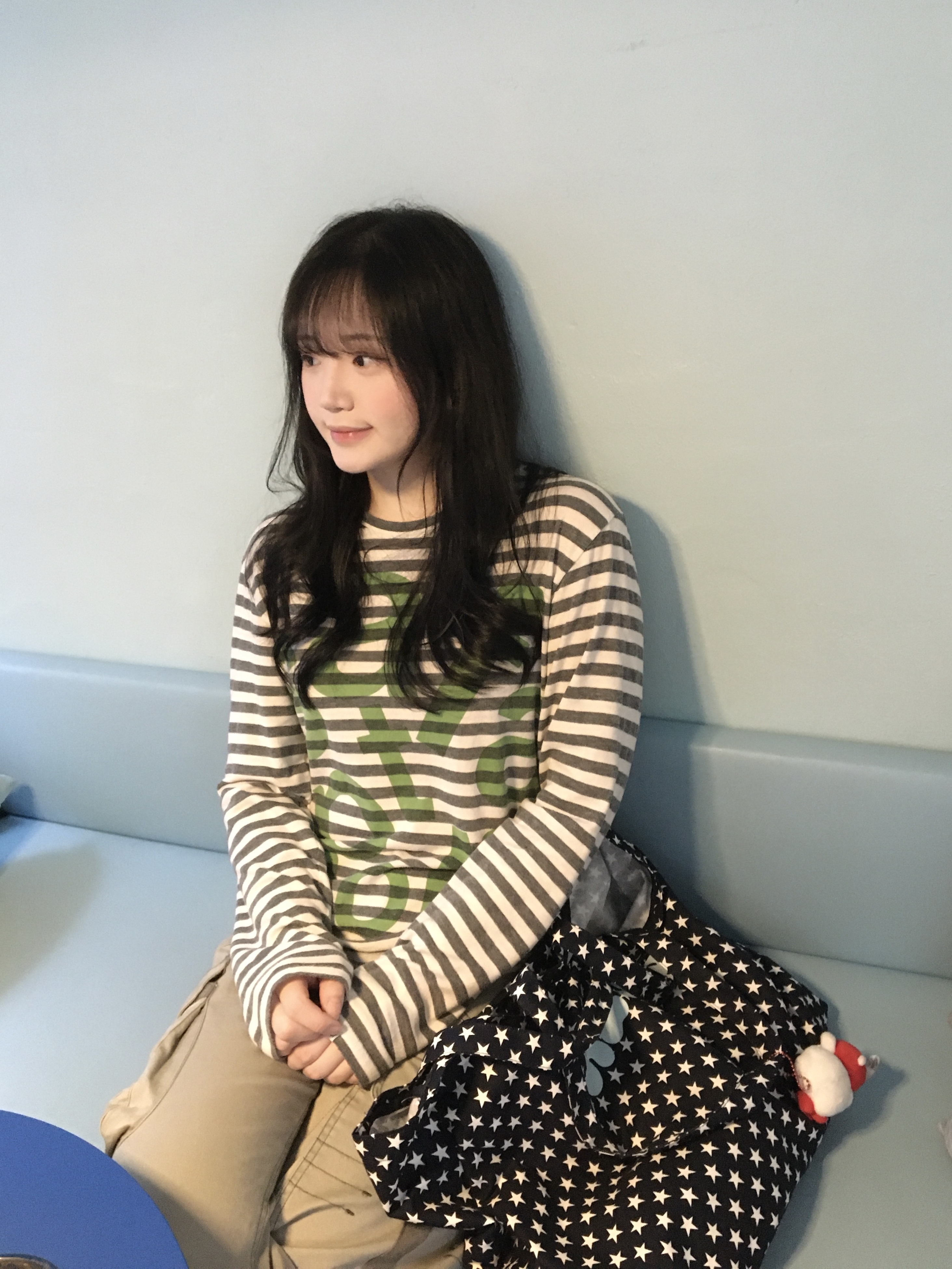 [KREAM 단독] Safarispot Ticketing Stripe Border Tee Gray 착용 스타일