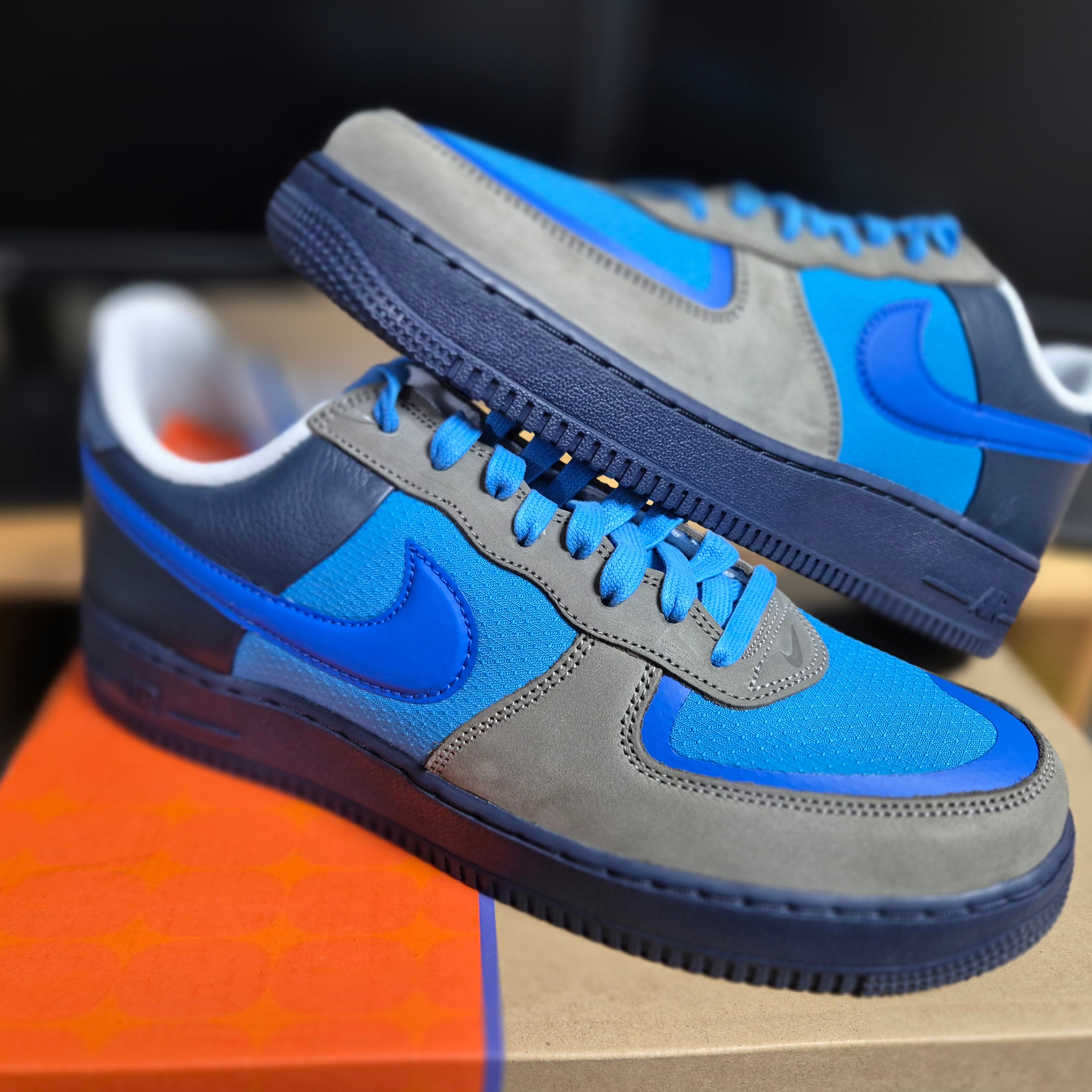 Nike x Stash Air Force 1 Low SP Soft Grey and Harbor Blue 2024 착용 스타일