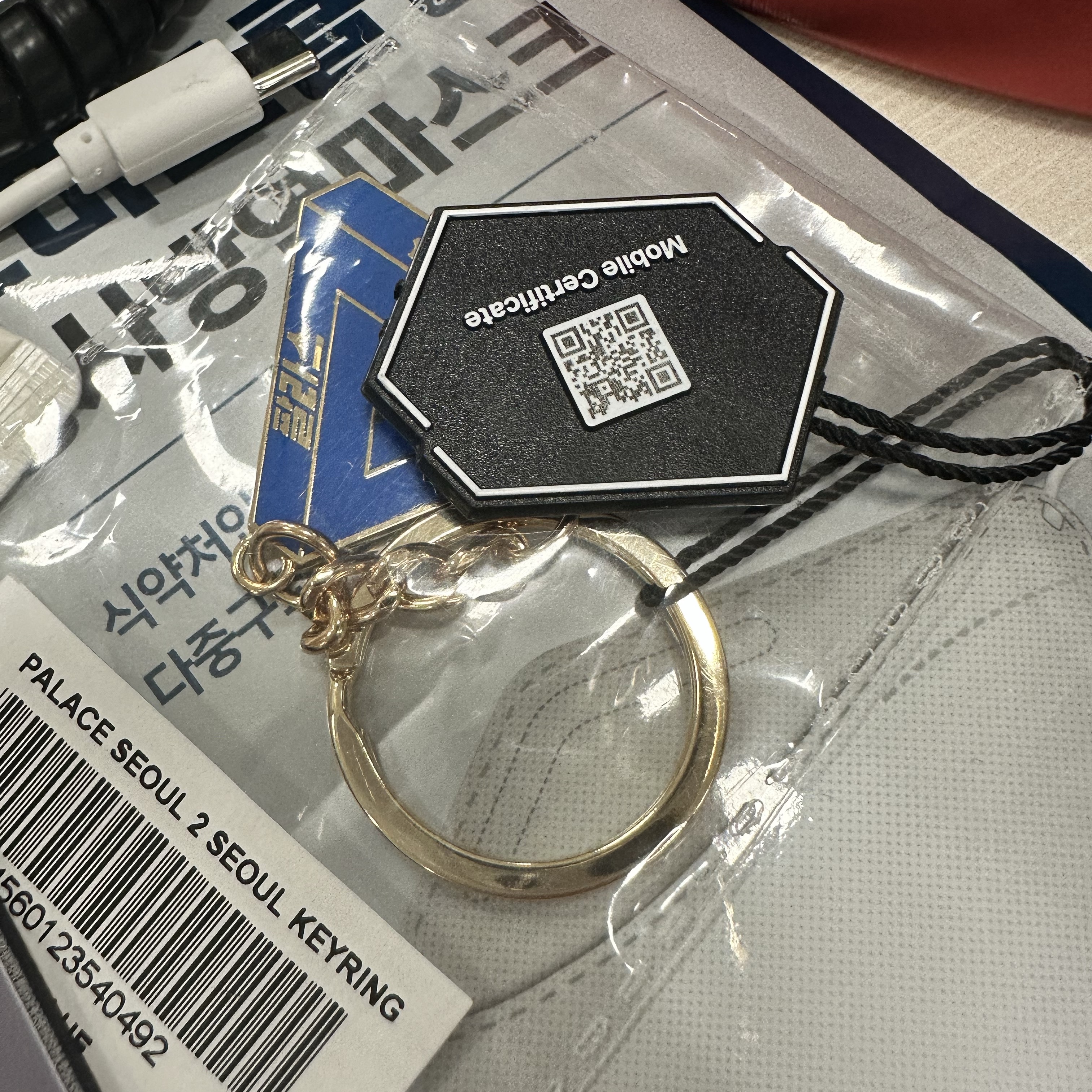 Palace Seoul 2 Seoul Keyring Blue Shadow - 25SS 착용 스타일