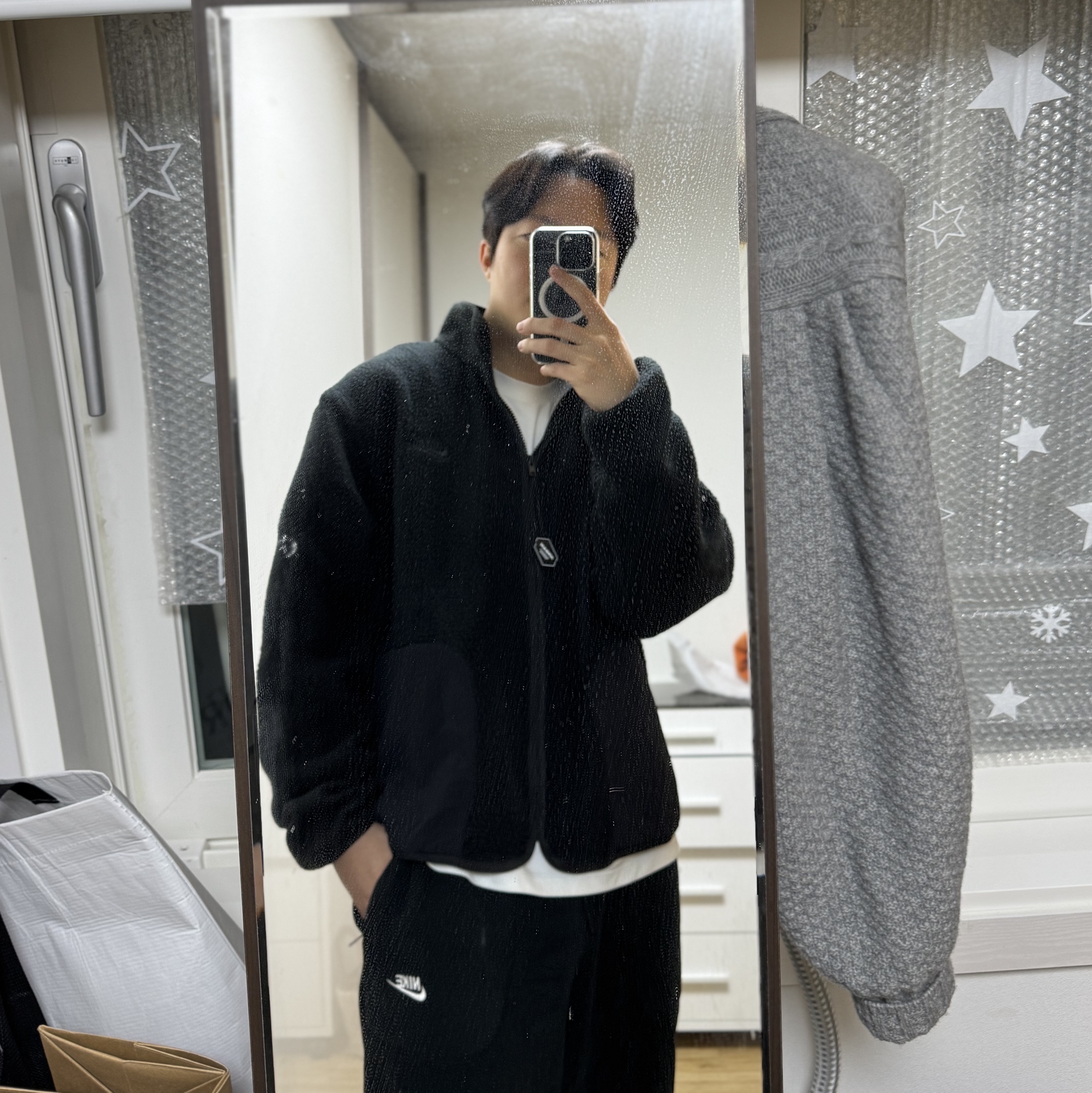 Nike Club Fleece Winterized Jacket Black - Asia 착용 스타일 - 1