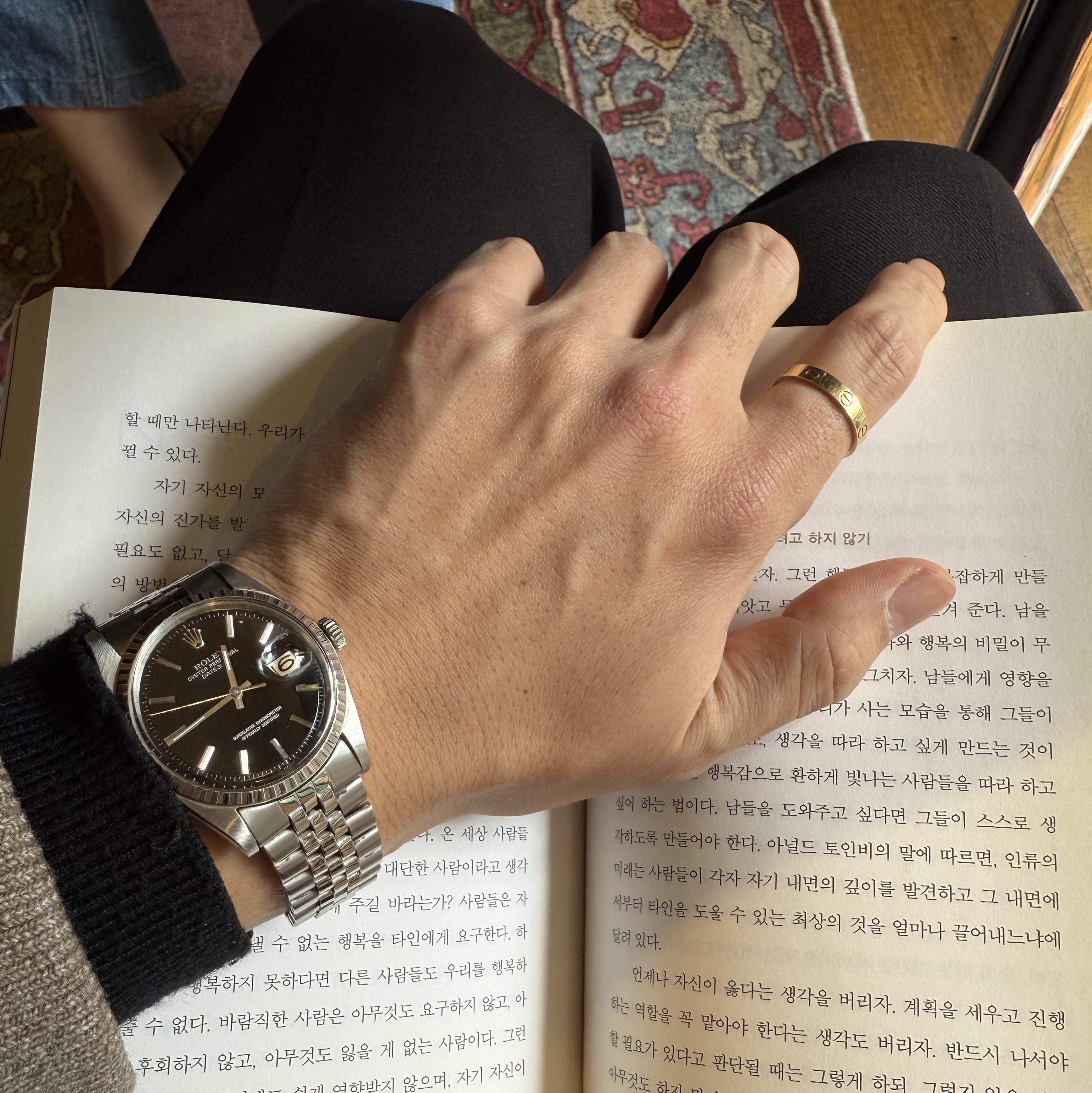 New Balance 530 Steel Grey, Cartier Love Ring Rose Gold 착용 스타일 - 2