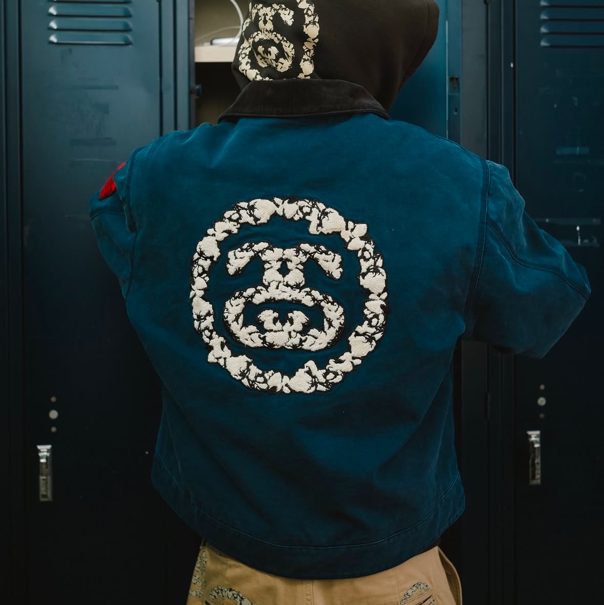 Stussy x Denim Tears Canvas Jacket Blue 착용 스타일