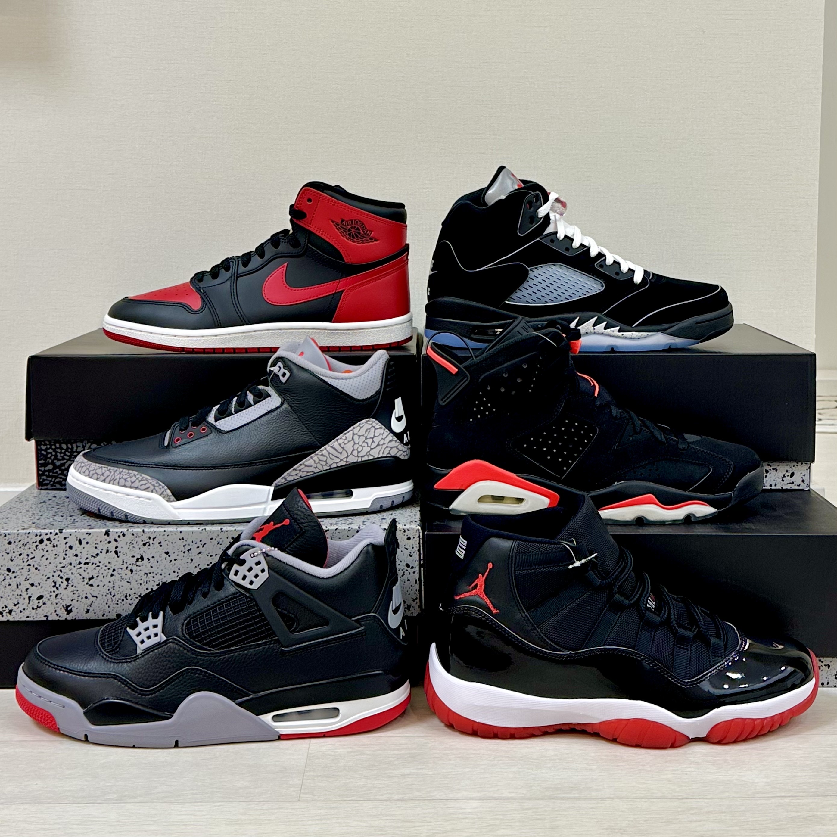 Jordan 1 High 85 Bred, Jordan 3 Retro Black Cement 2024 착용 스타일