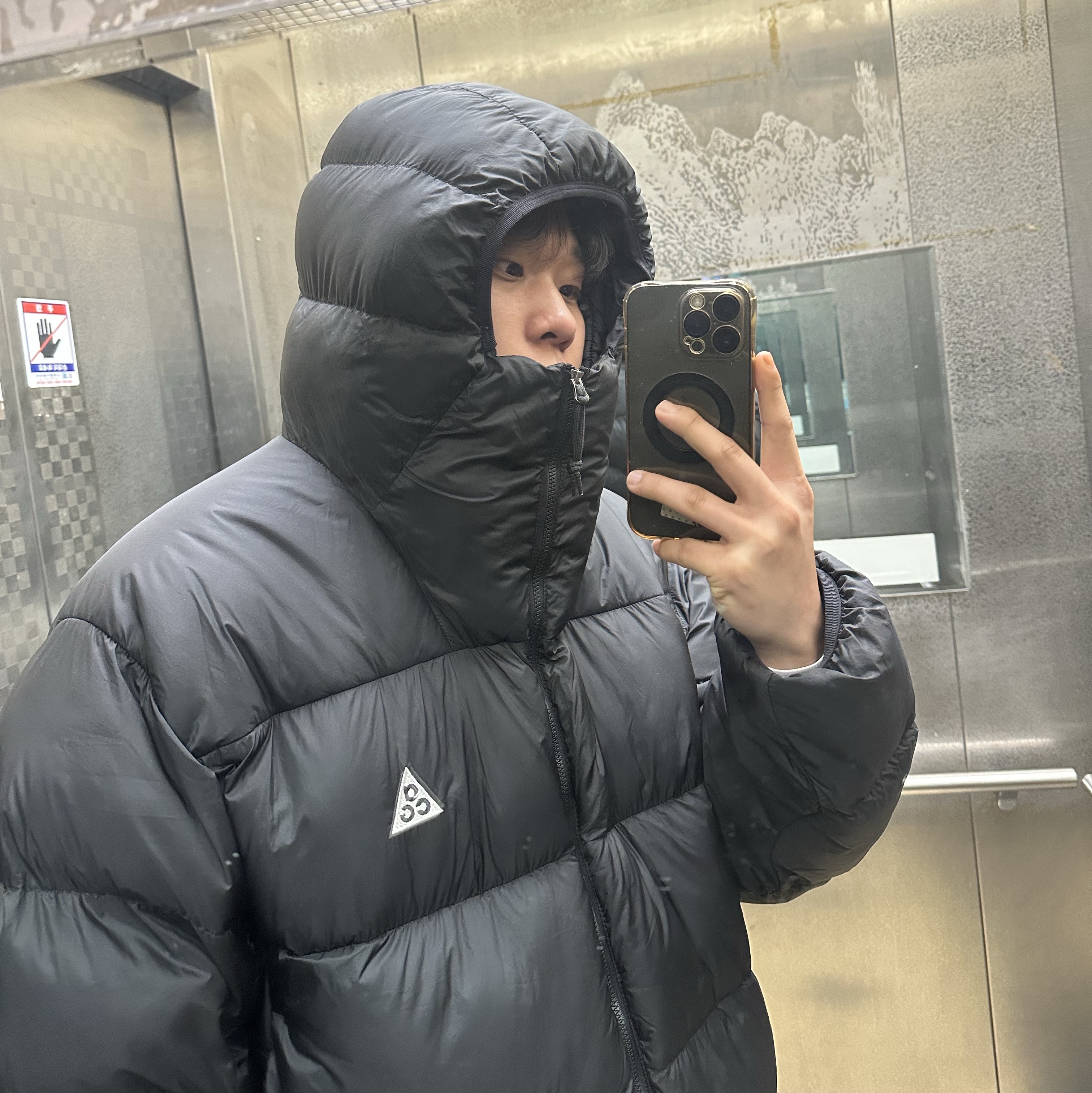 Nike ACG Therma-Fit ADV Lunar Lake Puffer Jacket Black - Asia 착용 스타일