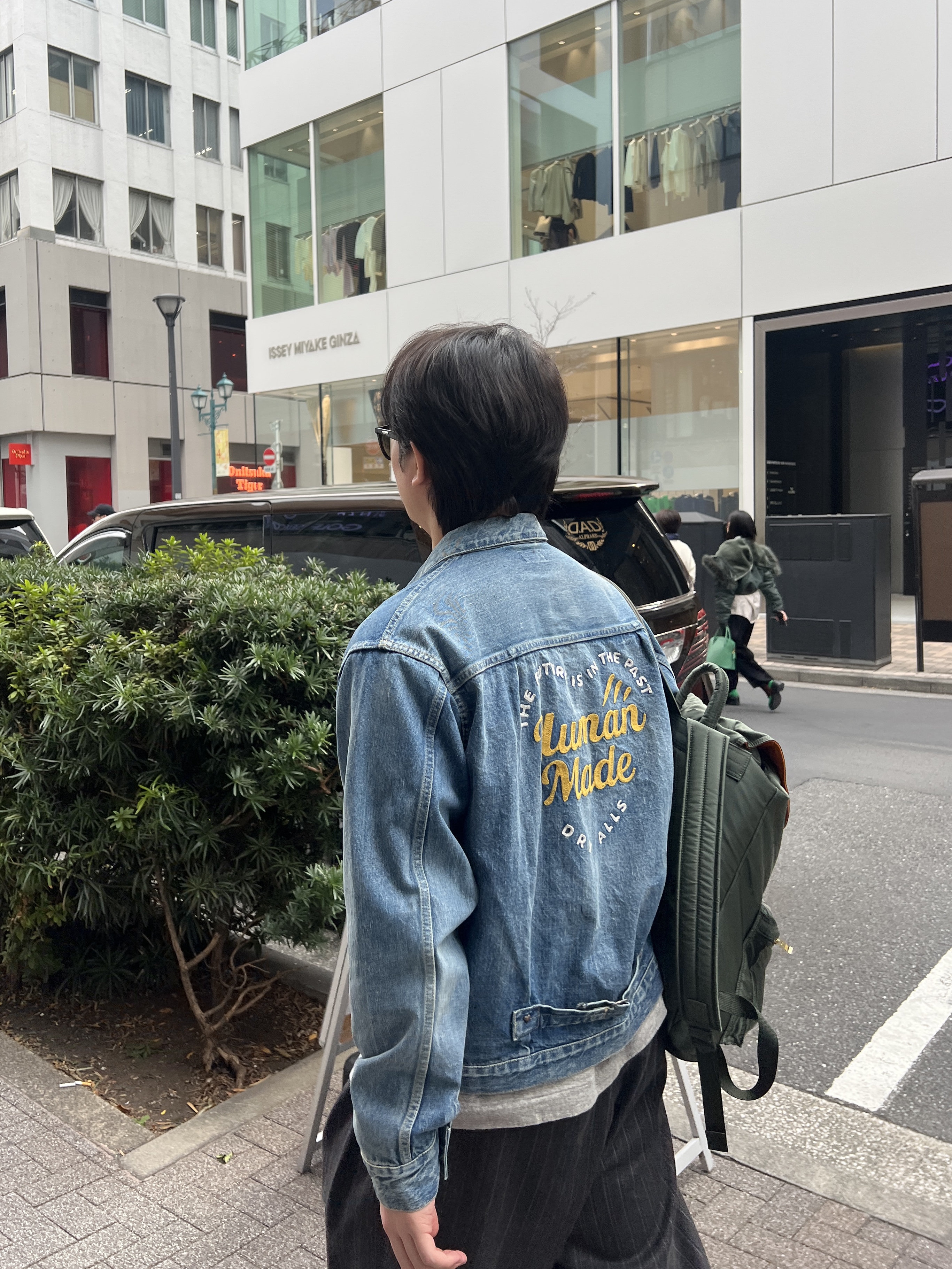 Salomon XA Pro 3D GTX Pewter Black Silver Cloud, Human Made Denim Work Jacket Future Indigo 착용 스타일 - 2