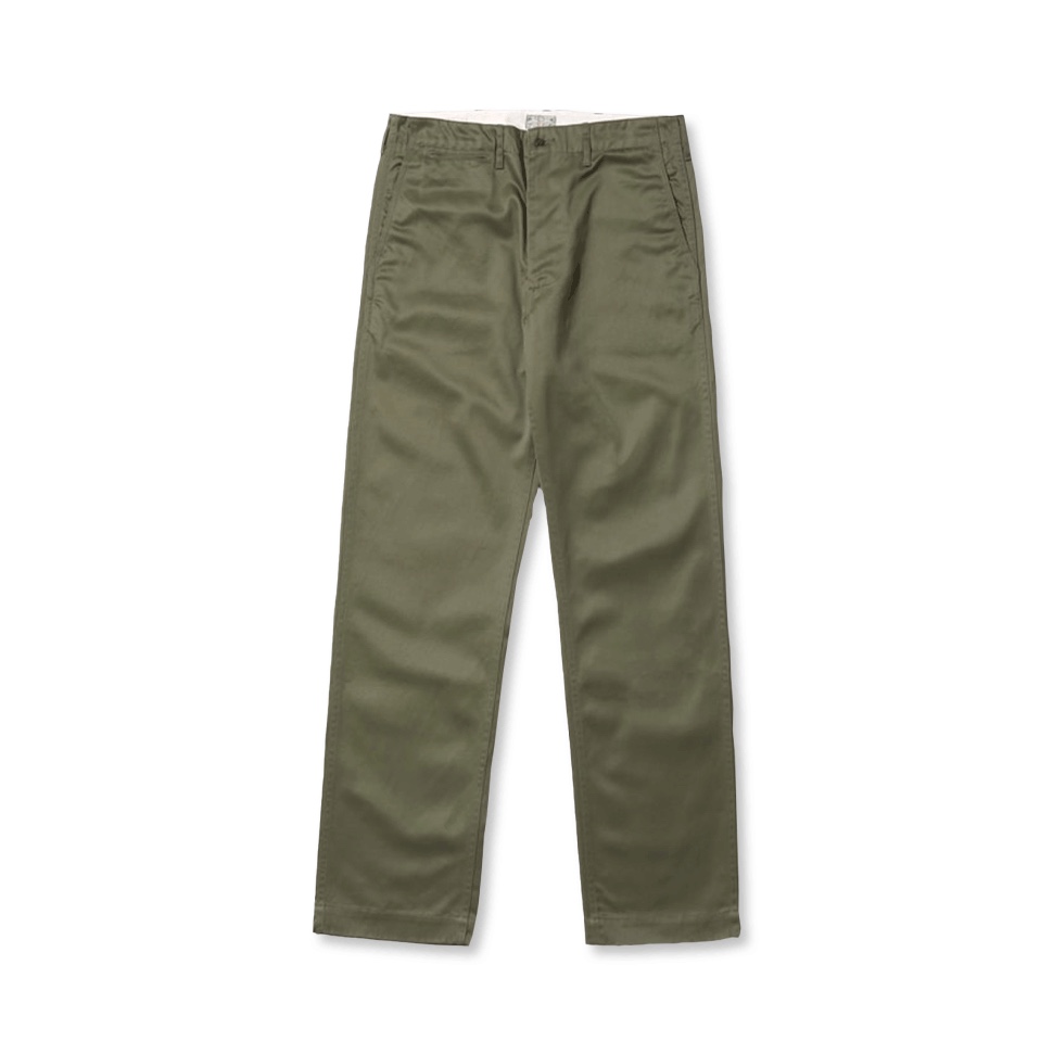 Buzz Rickson's Original Spec Chinos One Wash Olive 착용 스타일 - 1
