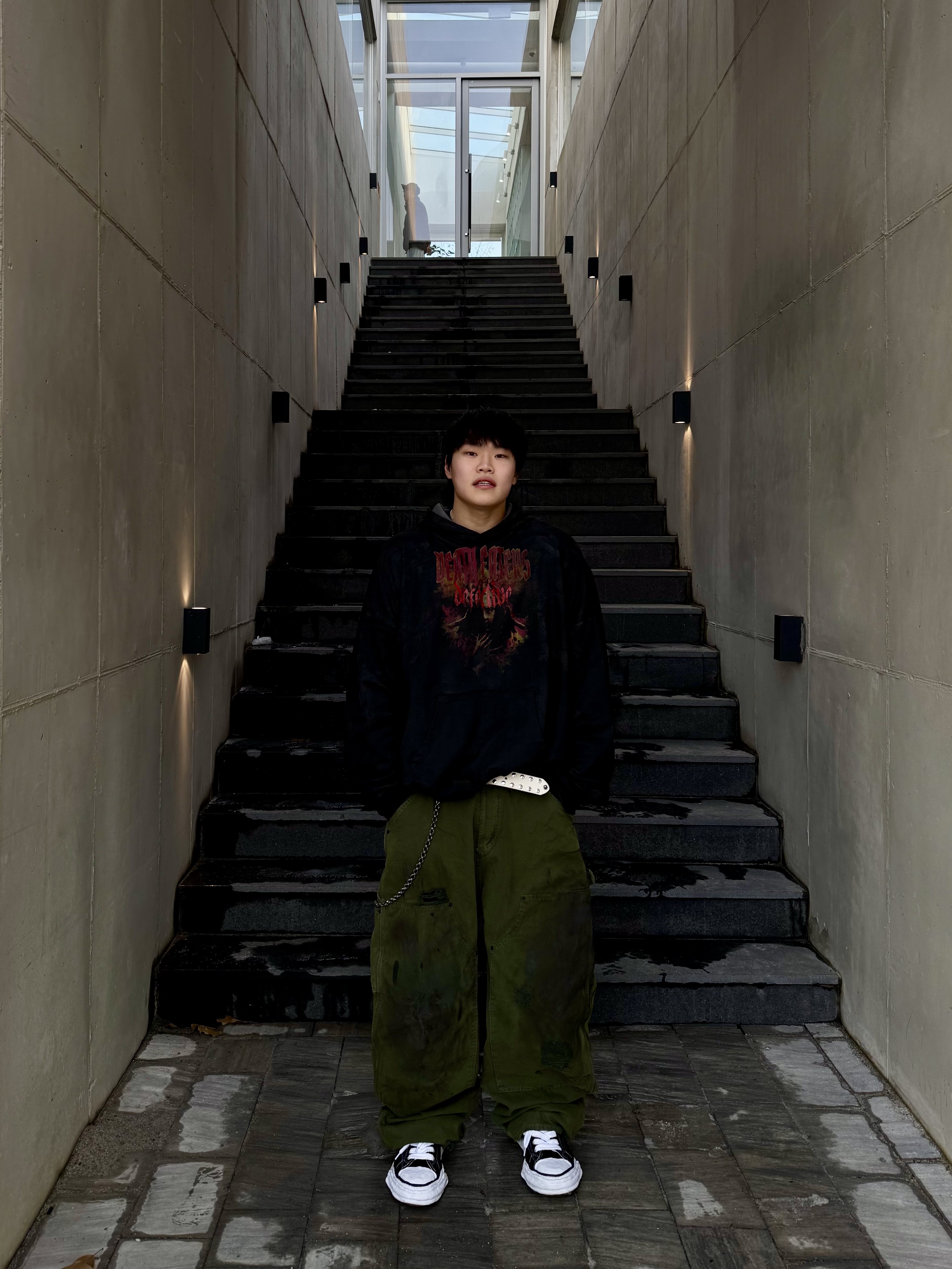 Maison Mihara Yasuhiro Peterson23 OG Sole Canvas Low-top Sneakers Black, Undermycar Death Eaters Oversized Hoodie Fiesta - 23FW 착용 스타일 - 3