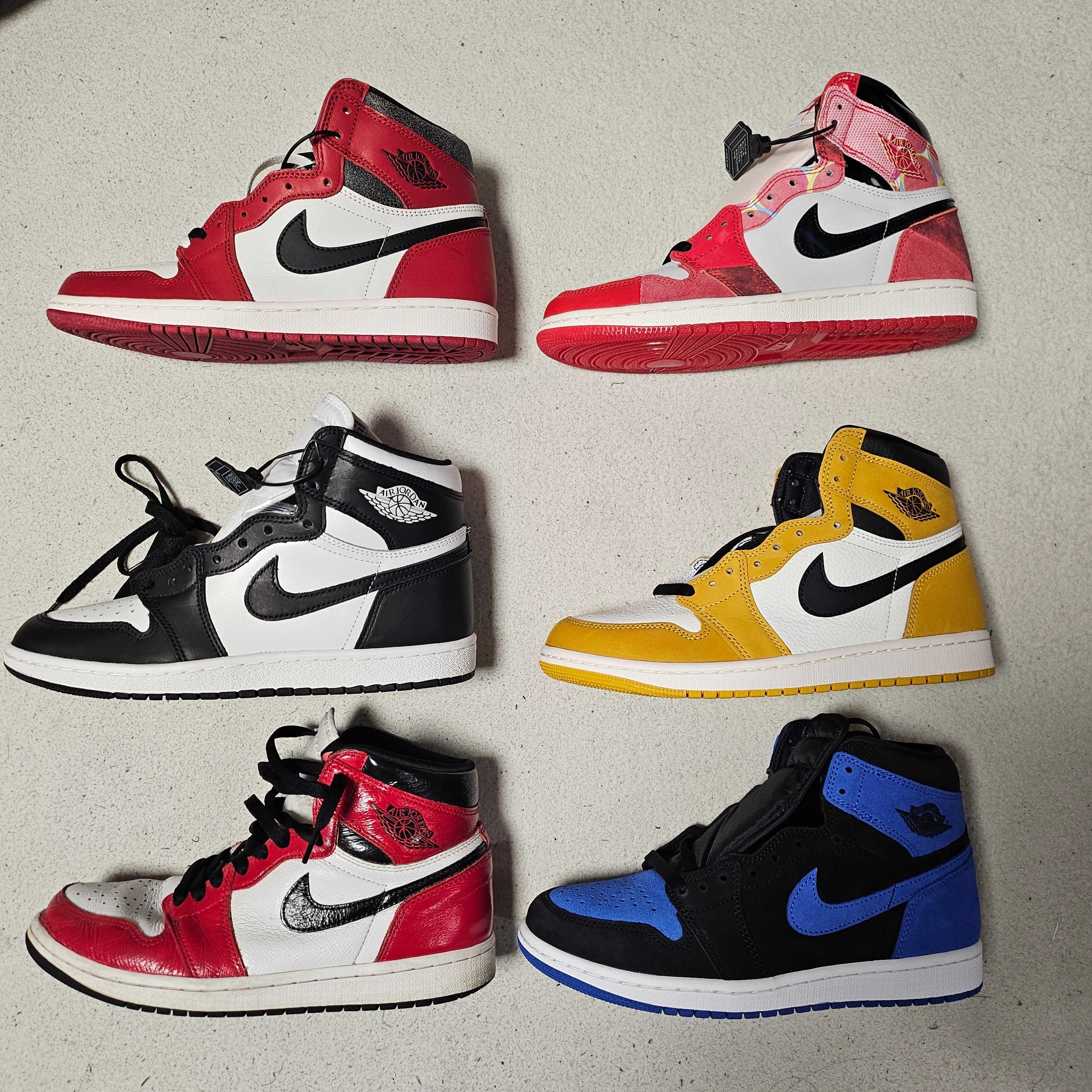 Jordan 1 Retro High OG Chicago 2022, Jordan 1 Retro High Spider-Man Next Chapter 착용 스타일