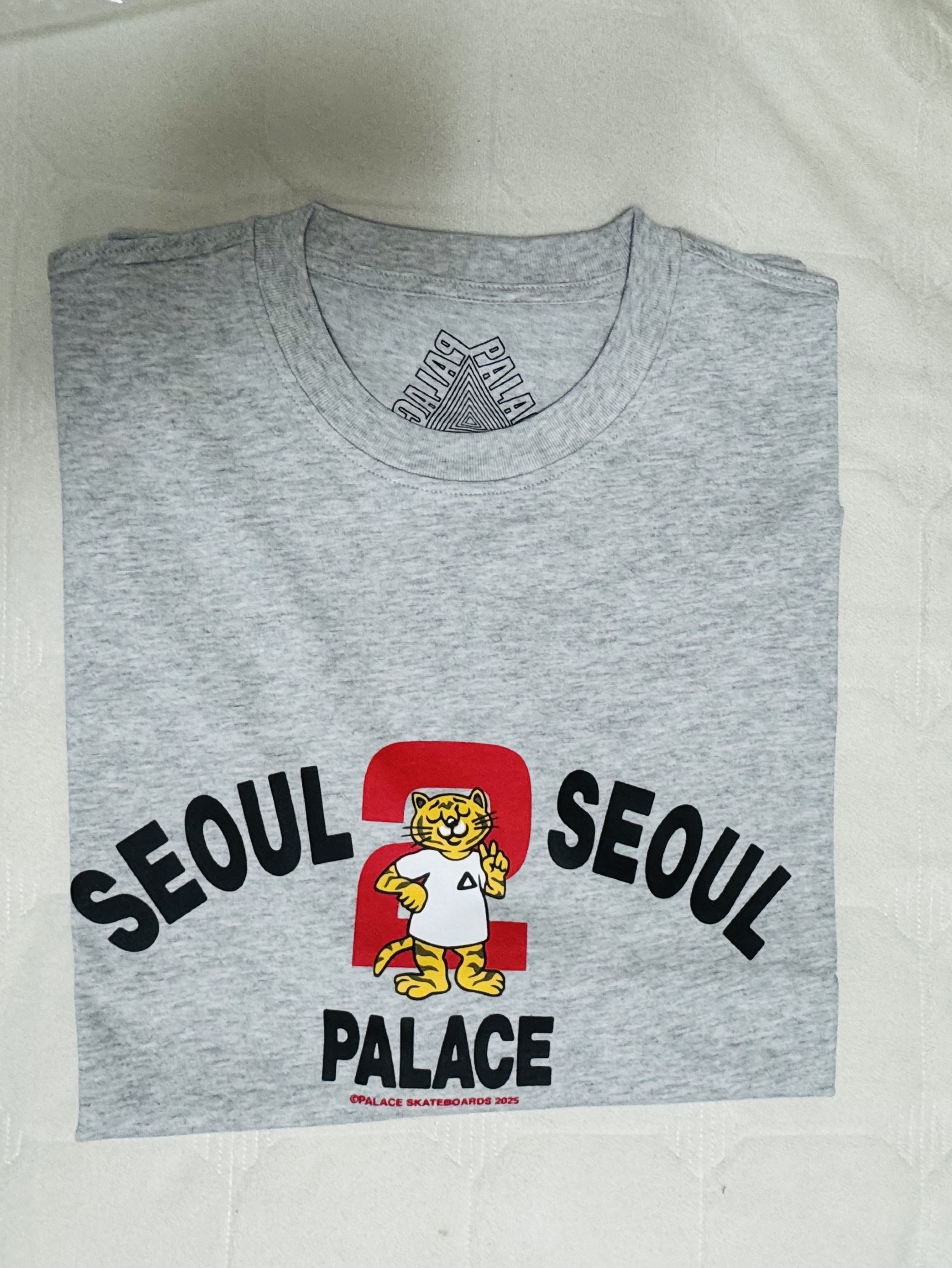 Palace Seoul 2 Seoul T-Shirt Grey Marl - 25SS 착용 스타일