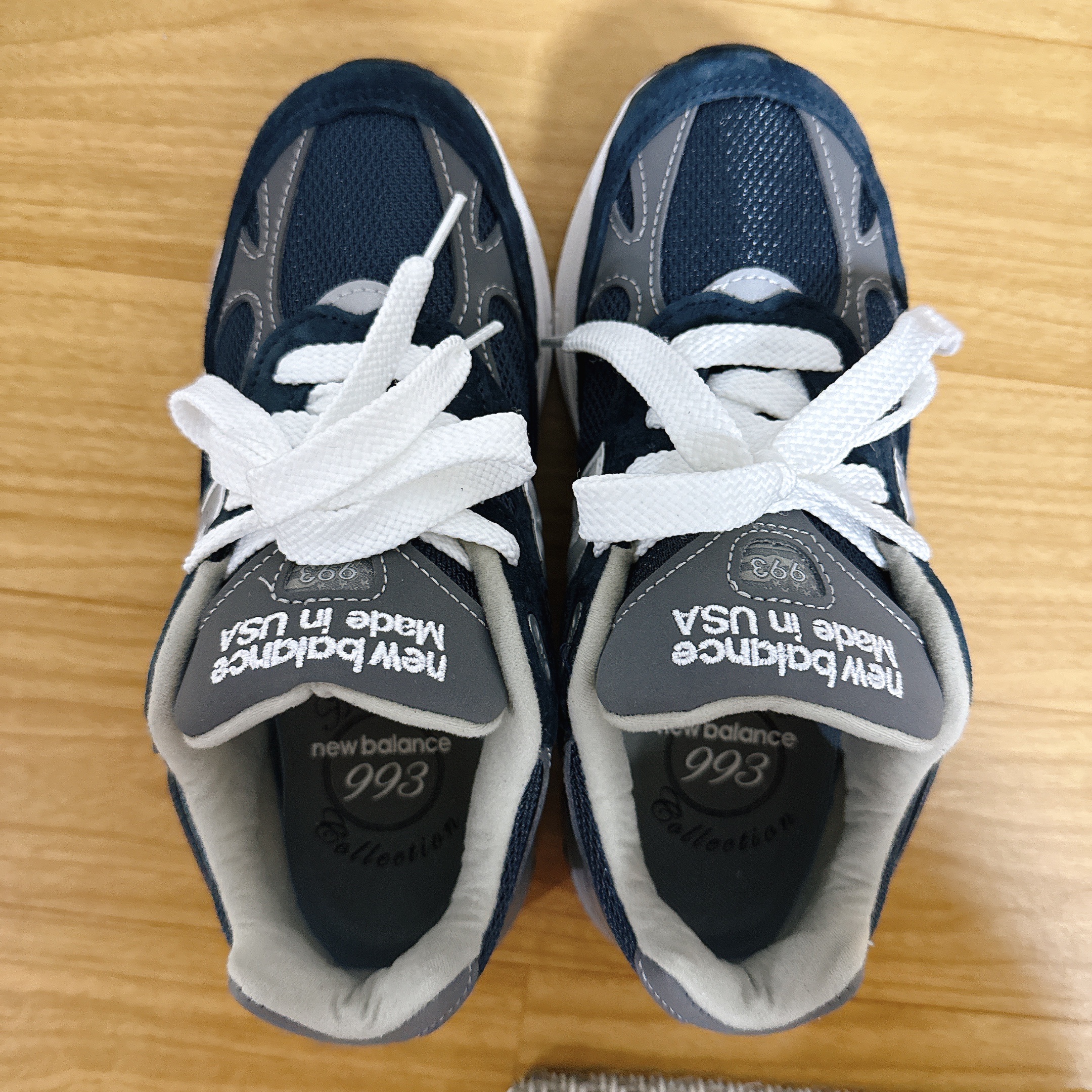 (W) New Balance 993 Made in USA Navy - B Standard 착용 스타일 - 3