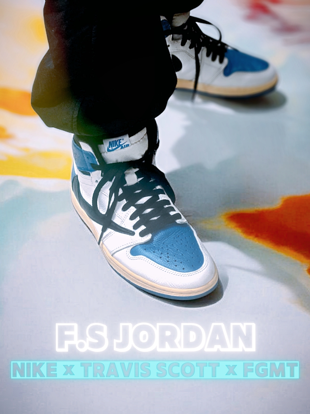 Jordan 1 x Travis Scott x Fragment Retro High OG SP Military Blue 착용 스타일