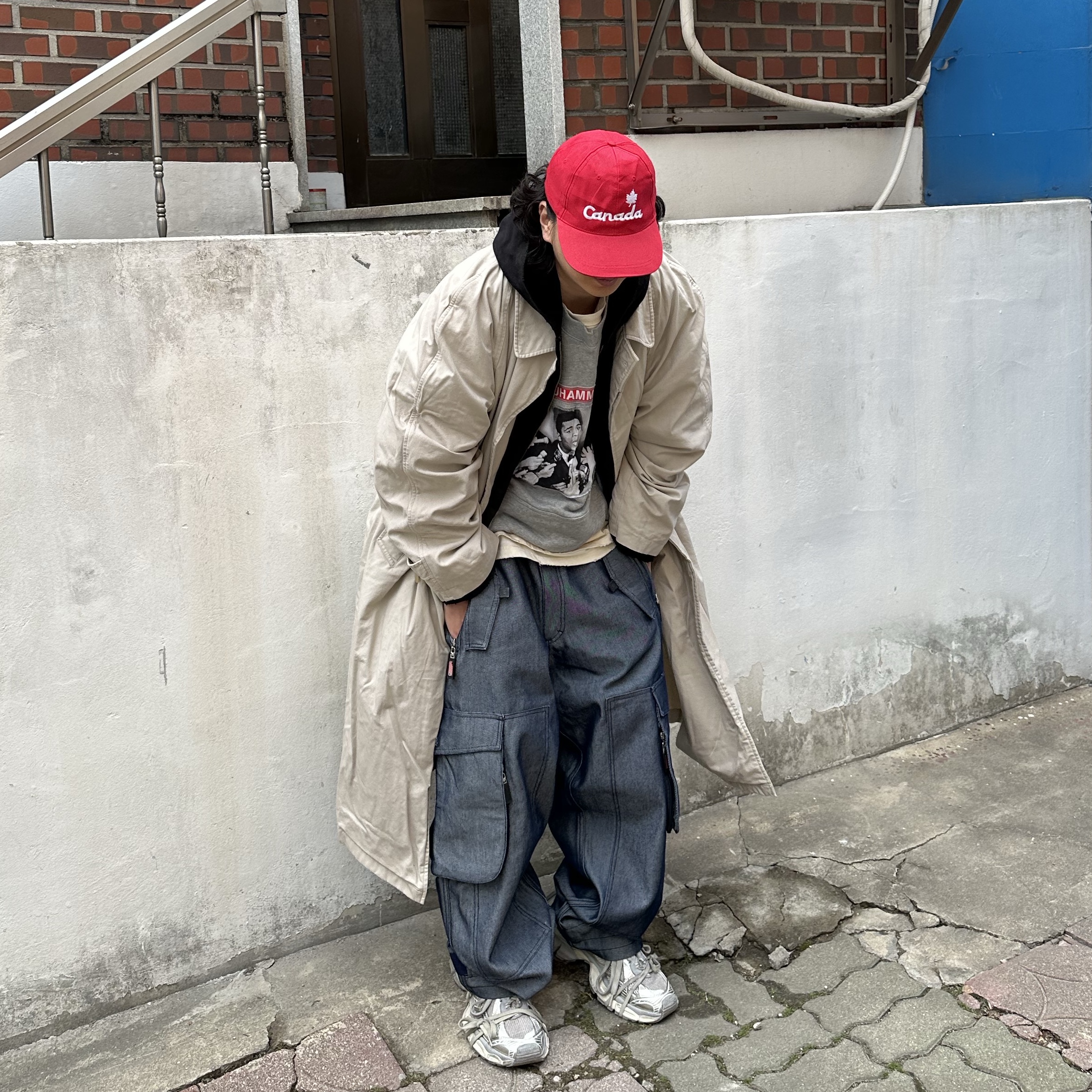 Balenciaga 3XL Sneakers Light Beige, Project G/R x MFM333. 3 Layered Long Sleeve Ivory 착용 스타일 - 4