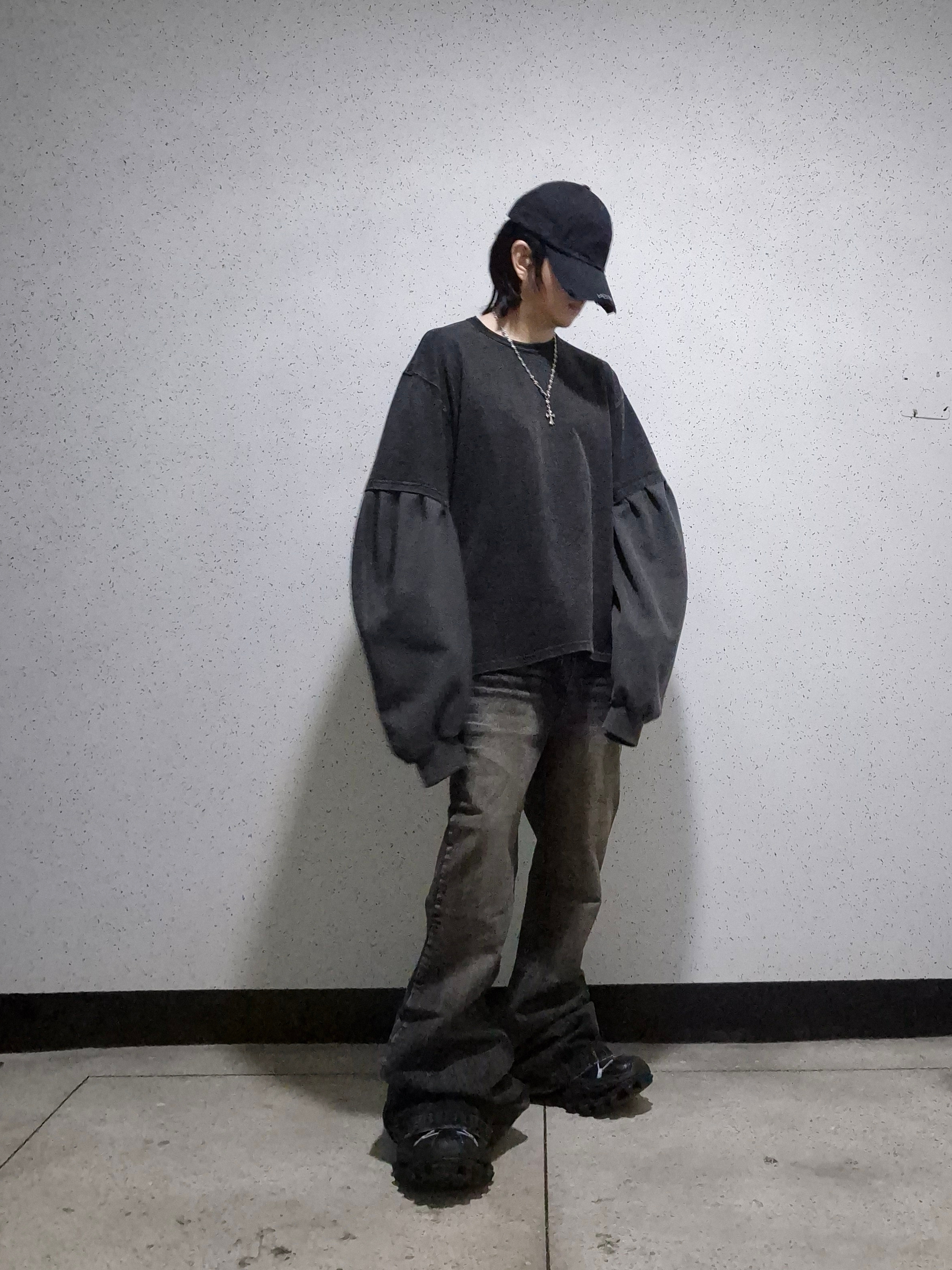 Balenciaga Hike Sneaker Black, Civision by CSC Distressed Plain Cap 착용 스타일 - 1