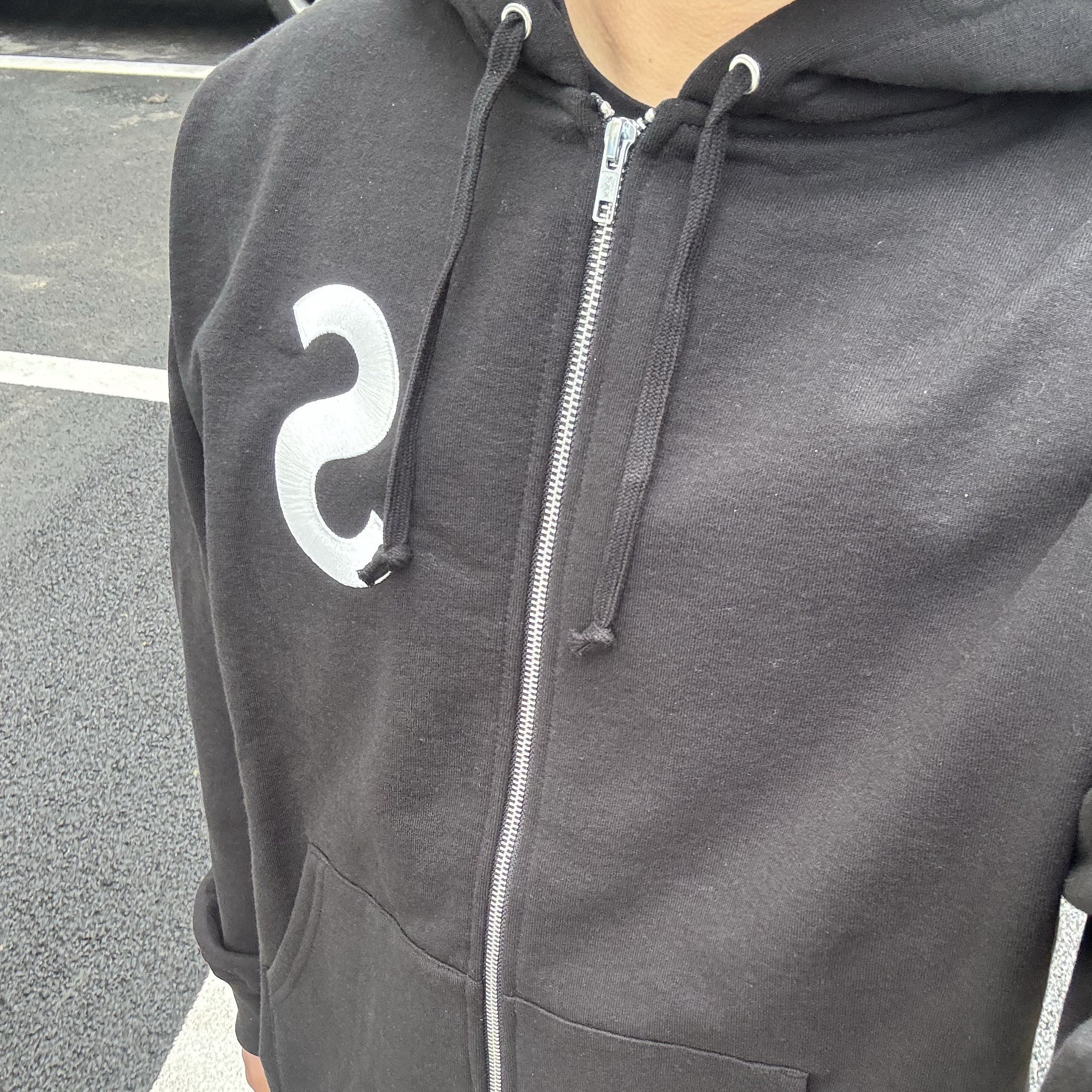 Supreme S Logo Zip Up Hooded Sweatshirt Black - 24FW 착용 스타일