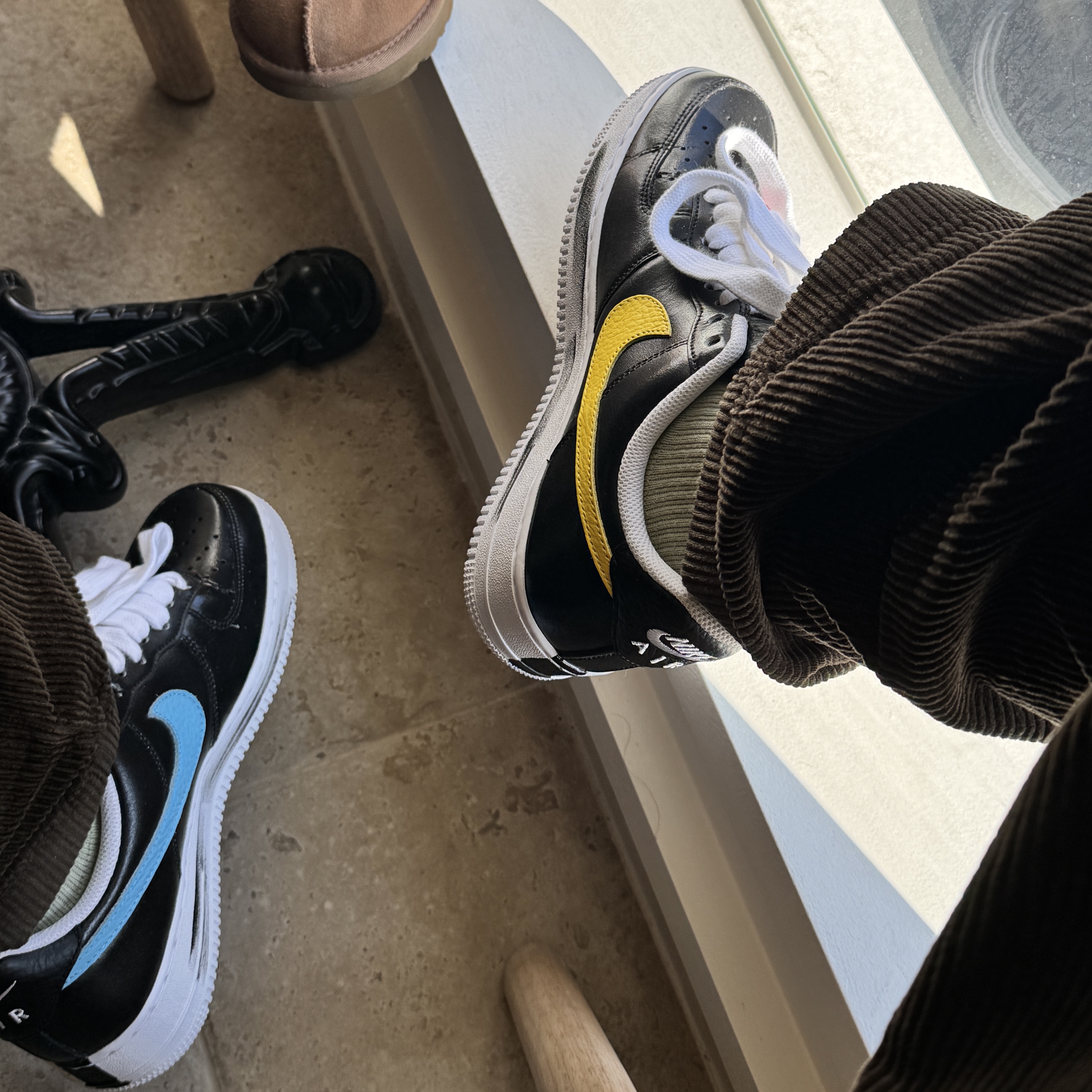Nike x Peaceminusone Air Force 1 Low Para-Noise 3.0 Black and Multicolor 착용 스타일