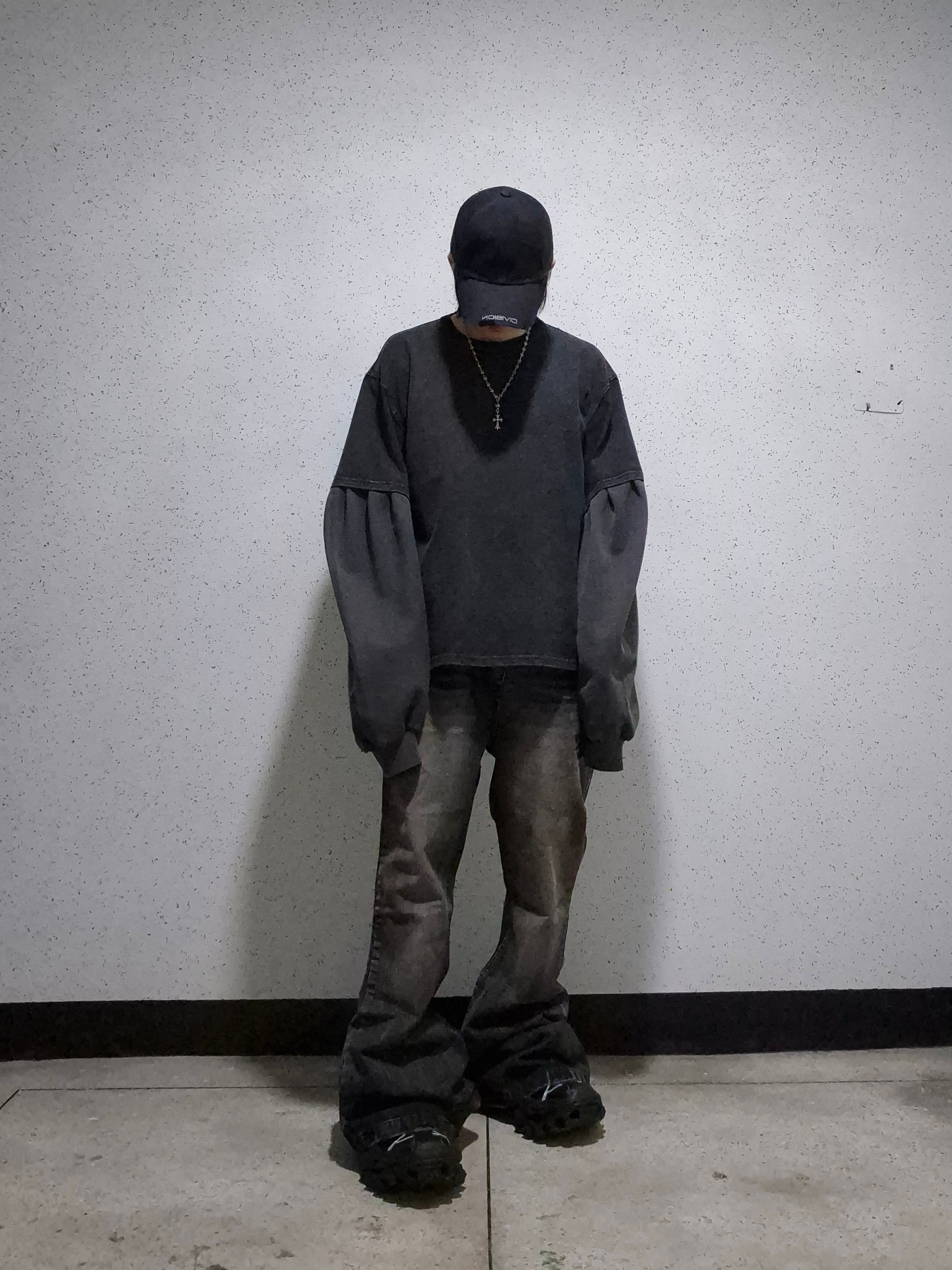 Balenciaga Hike Sneaker Black, Civision by CSC Distressed Plain Cap 착용 스타일 - 4