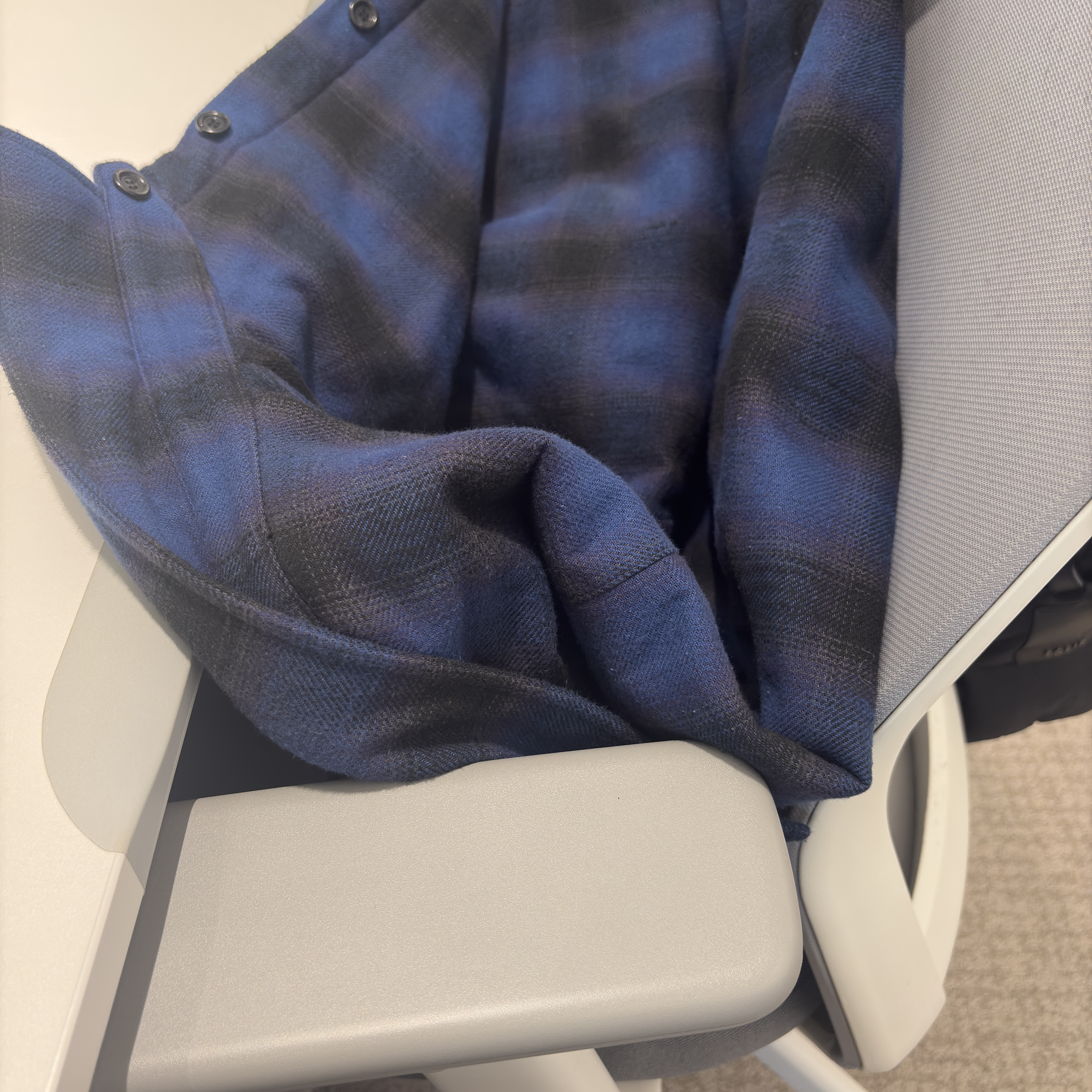 Nonnod Padded Flexible Slub Check Shirts Vintage Blue Purple, NOMANUAL O.D Check Shirt Black 착용 스타일 - 1