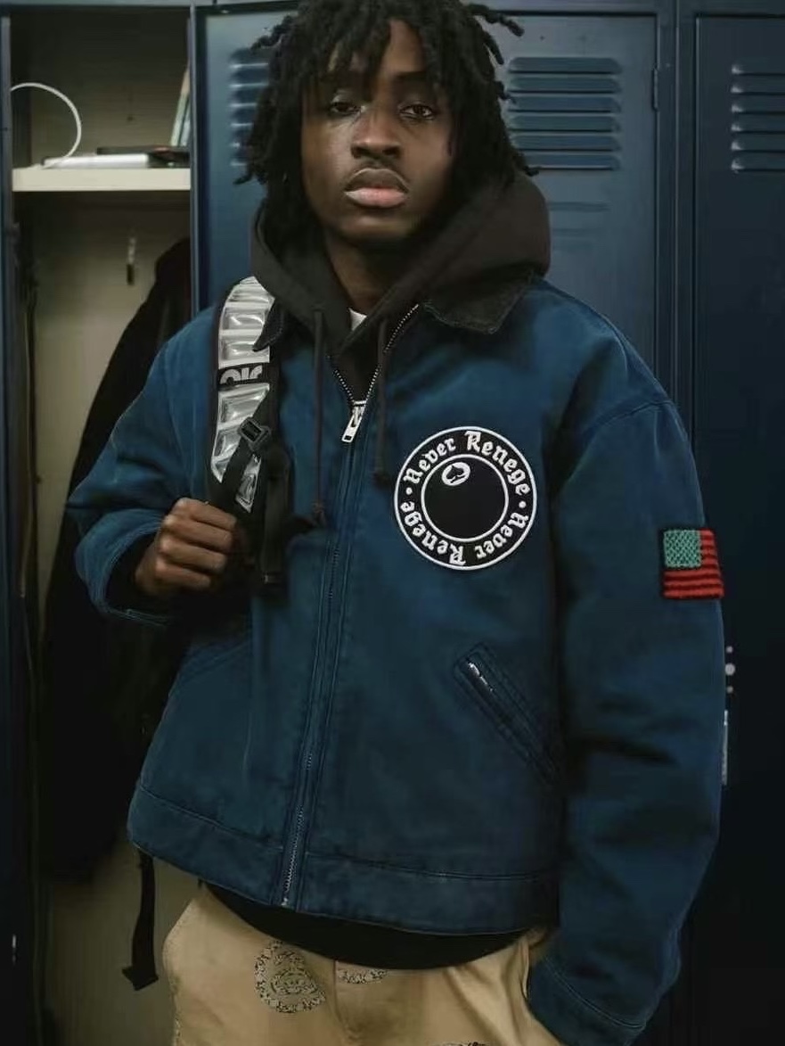 Stussy x Denim Tears Canvas Jacket Blue 착용 스타일