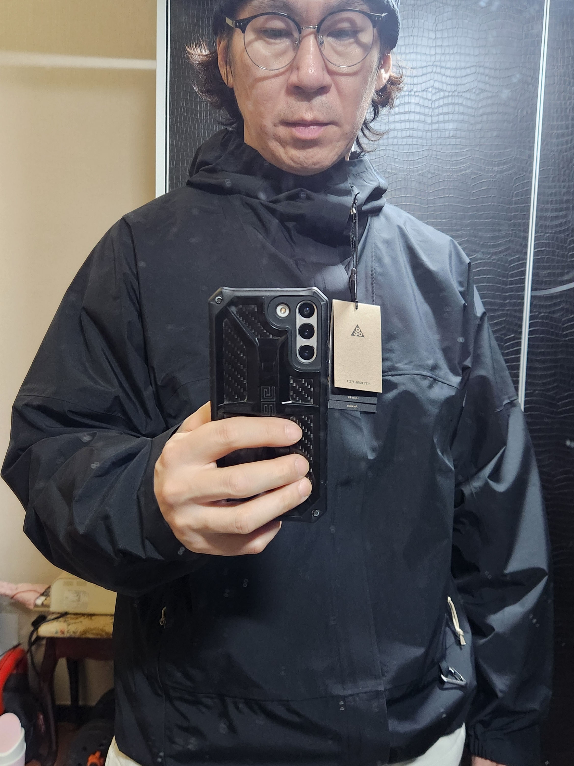 Nike ACG Storm-Fit ADV Cascade Rains Full Zip Jacket Black - Asia 착용 스타일