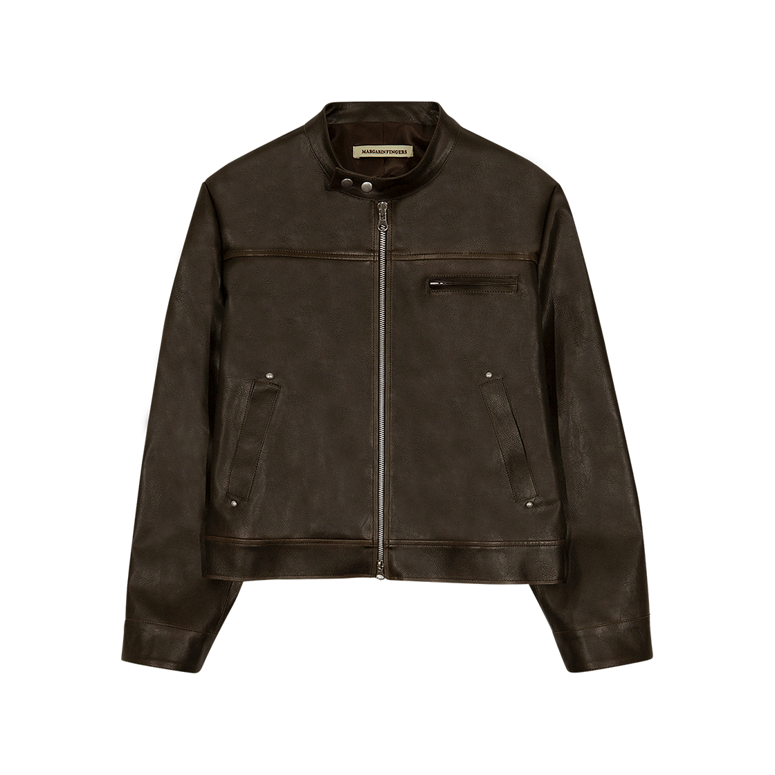 ★関税込★Margarin Fingers★STAR FAUX LEATHER JACKET★ Star Fringe Leather Jacket for Women | Feather Skin |