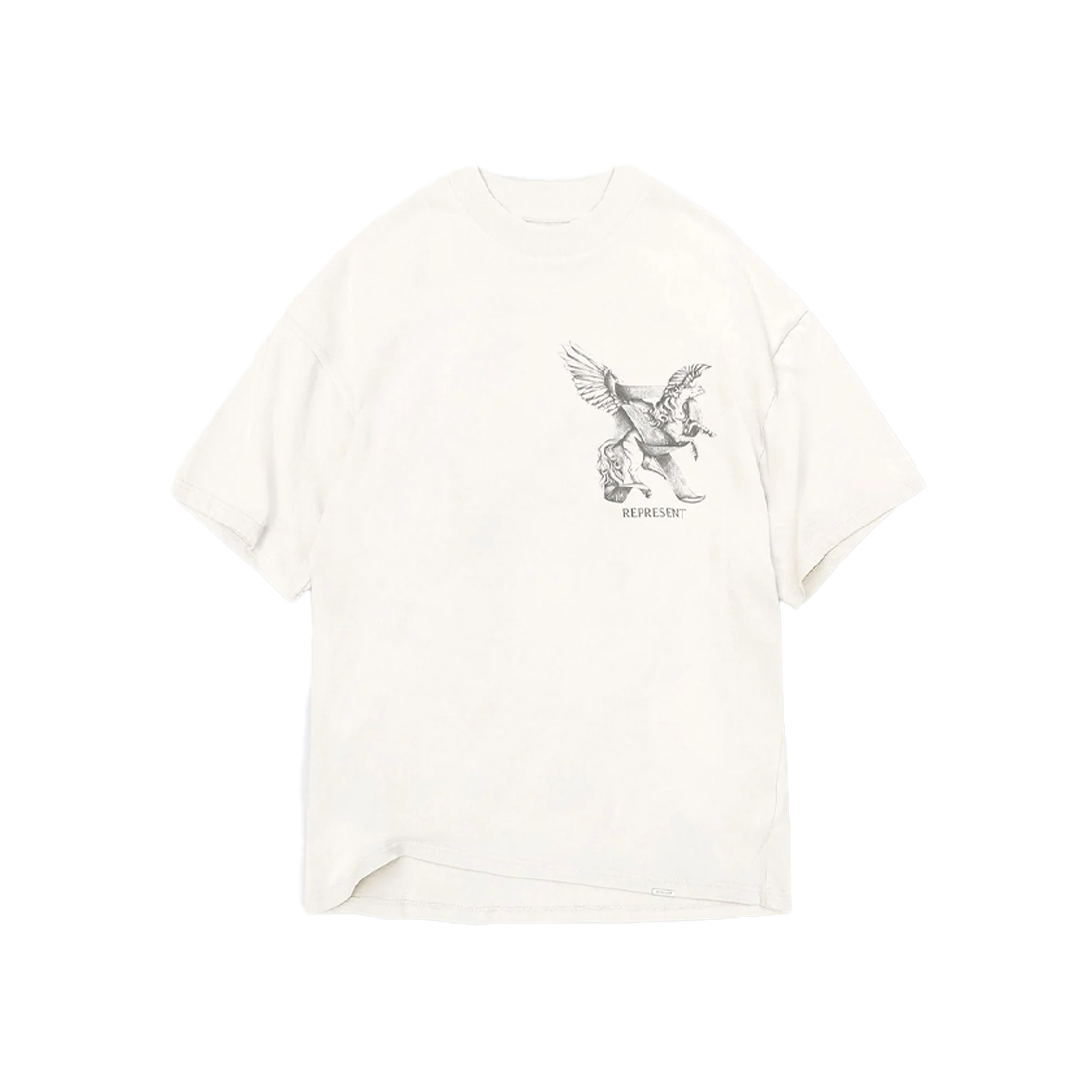 리프레젠트 엘레강스 인 모션 티셔츠 플랫 화이트 - 25SS(Represent Elegance In Motion T-Shirt Flat White - 25SS)