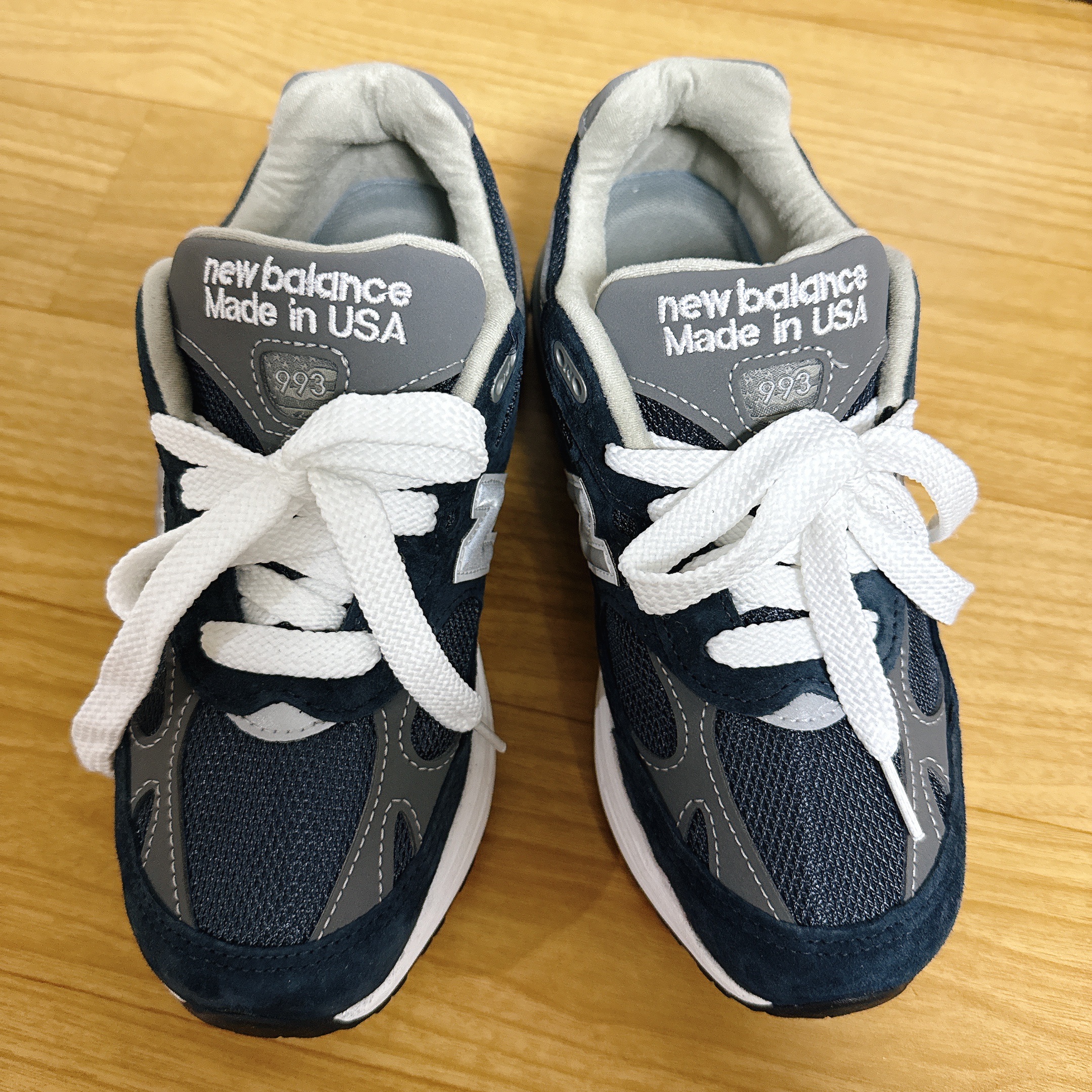 (W) New Balance 993 Made in USA Navy - B Standard 착용 스타일 - 4