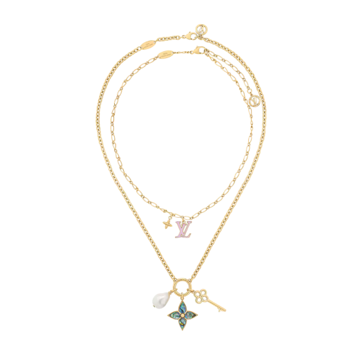 (W) Louis Vuitton LV Layer Necklace Gold