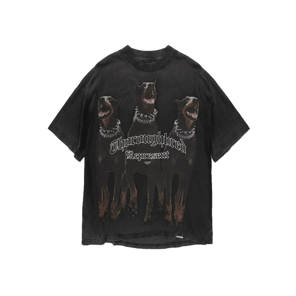 KM5BTSSRP13BK Represent Thoroughbred T-Shirt Vintage Black - 25SS