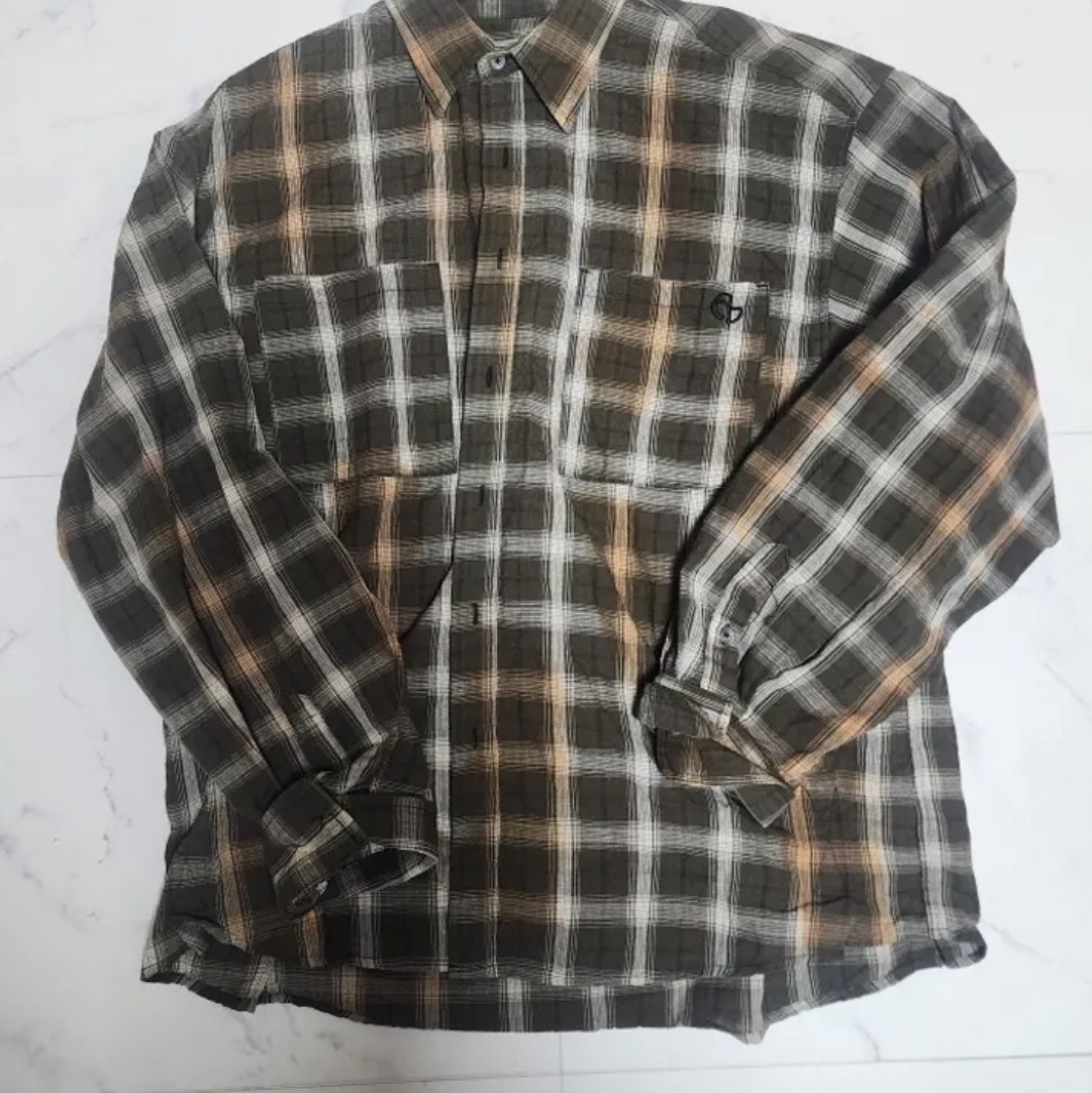 NOMANUAL O.D Check Shirt Brown 착용 스타일
