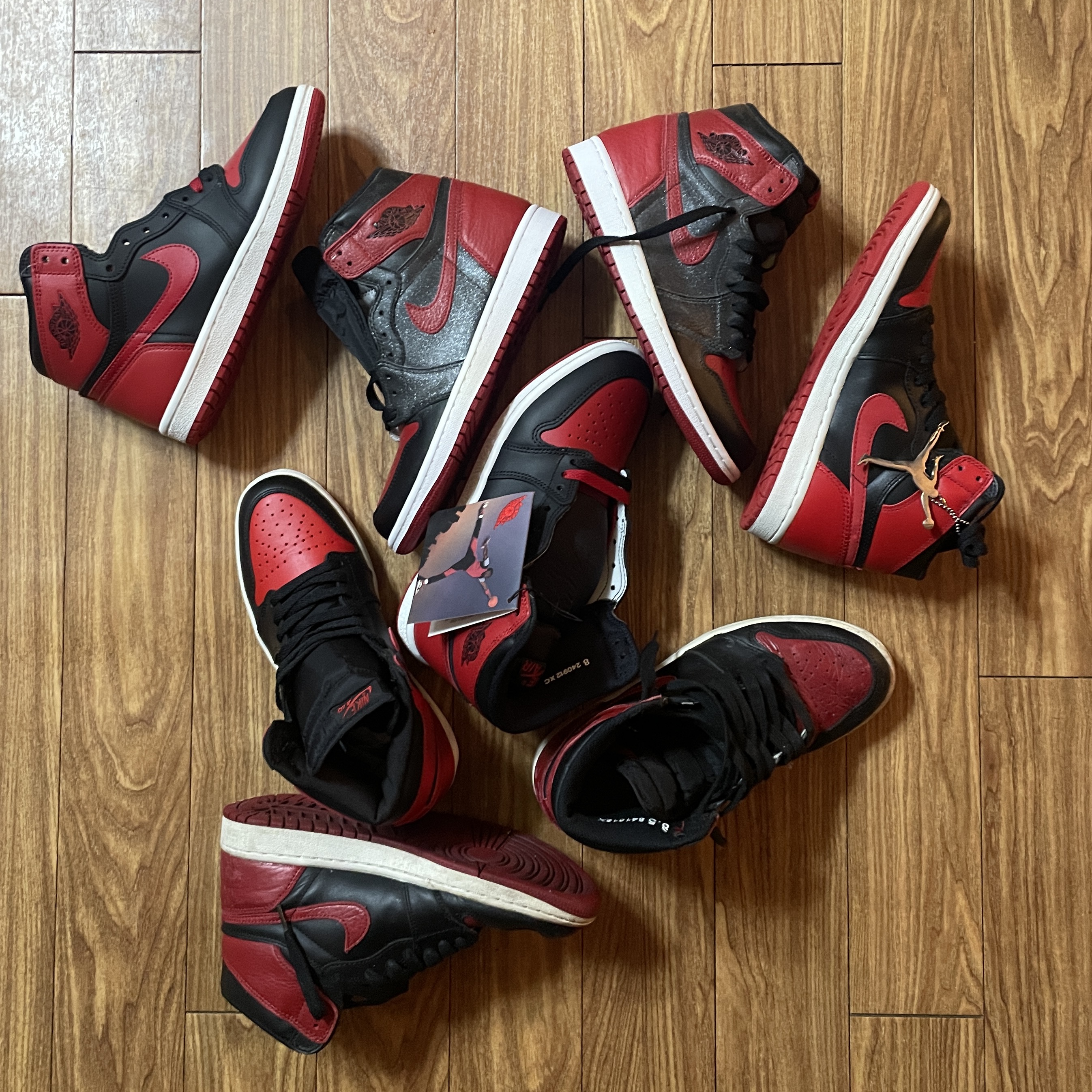 Jordan 1 Retro High OG Bred Banned 2016, Jordan 1 Retro Bred 2001 착용 스타일