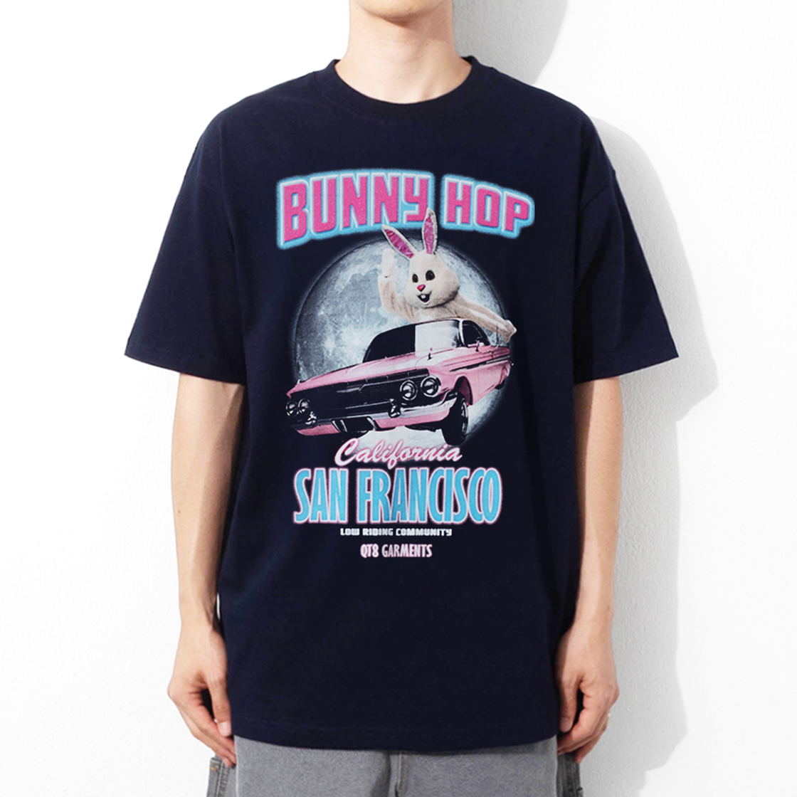 큐티에잇 가먼츠 버니홉 티 네이비(QT8 GARMENTS Bunny Hop Tee Navy) - 3