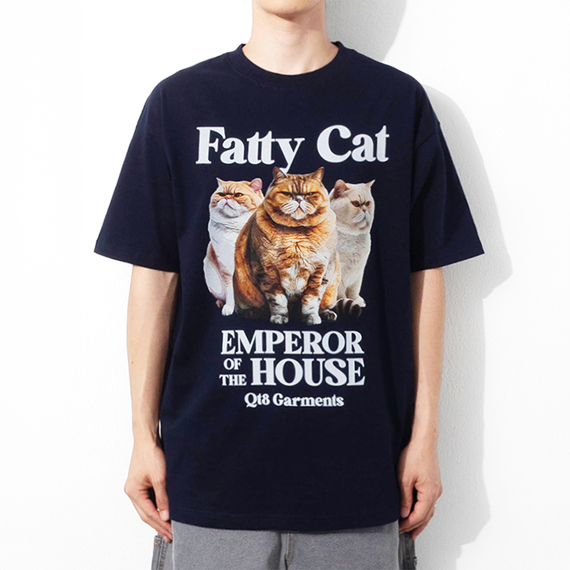 큐티에잇 가먼츠 패티 캣 티 네이비(QT8 GARMENTS Fatty Cat Tee Navy) - 3