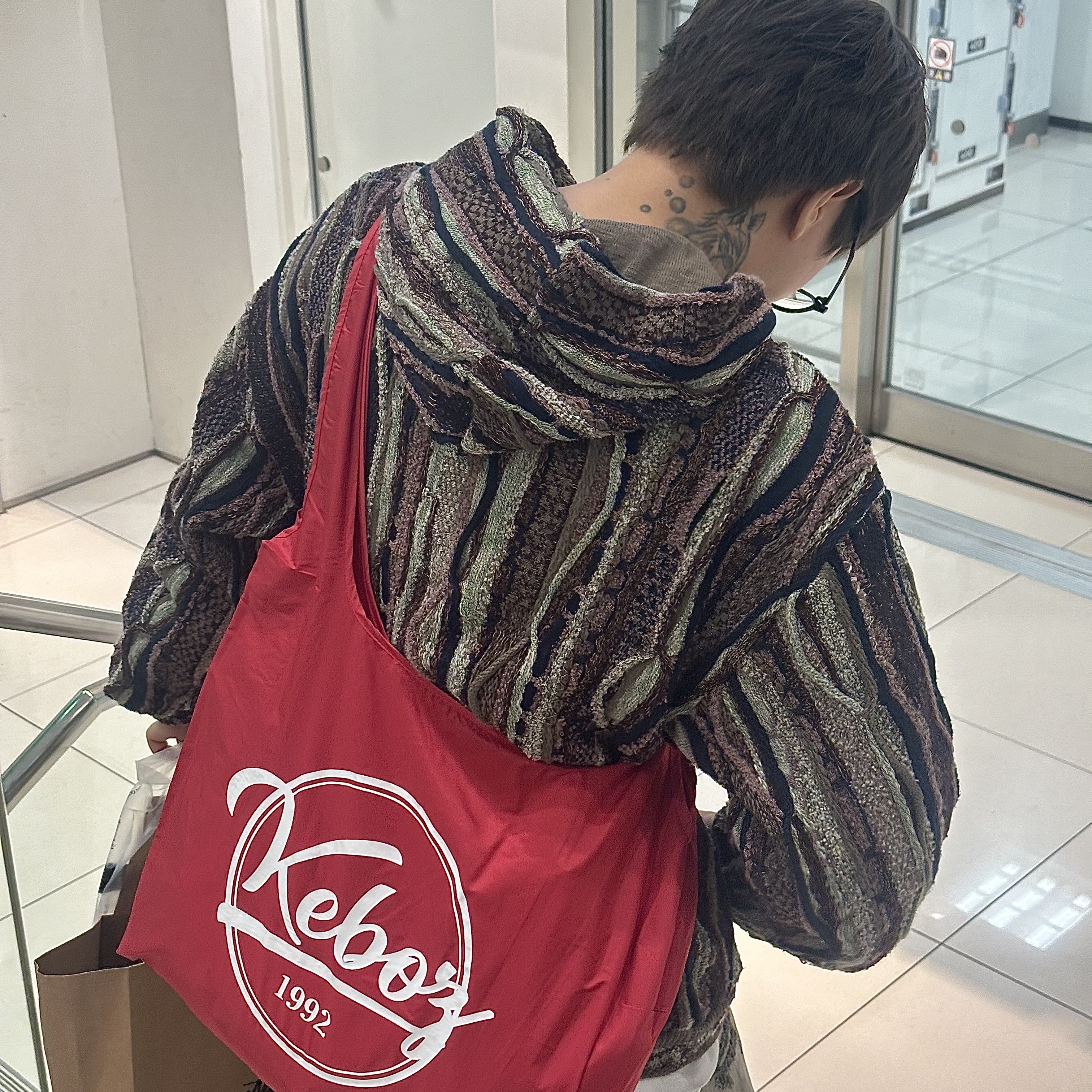 Kapital 7G Knit Gaudy Hooded Sweater Gold Brown 착용 스타일 - 1