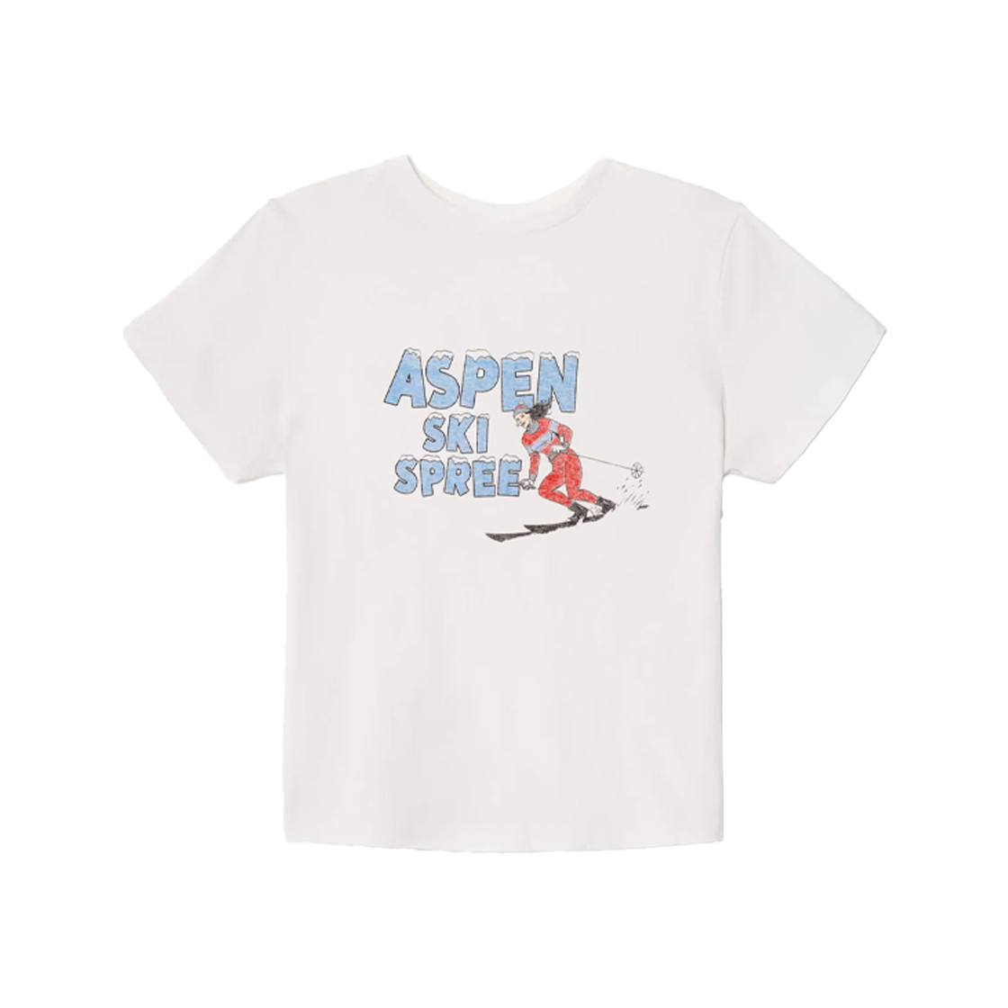 리던 우먼 클래식 티 스키 스프리 빈티지 화이트 - 25SS(Re/Done Women Classic Tee Ski Spree Vintage White - 25SS)
