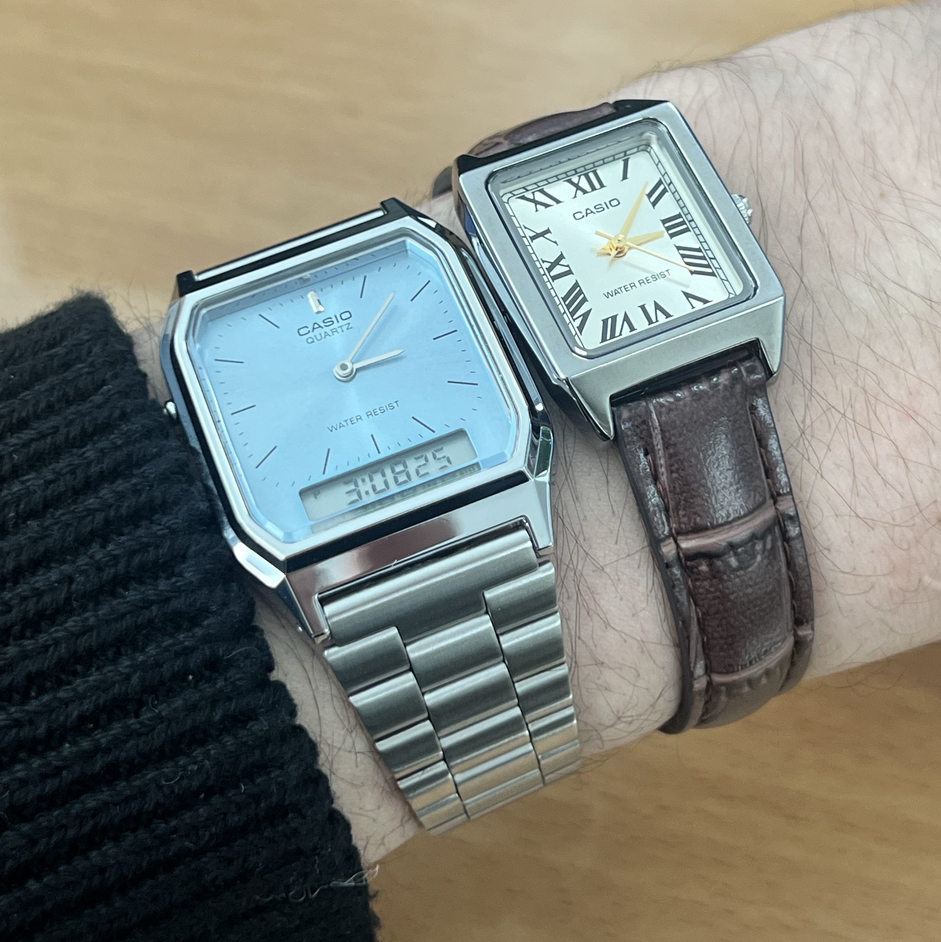 Casio LTP-V007L-9B, Casio AQ-230A-2A1MQY 착용 스타일
