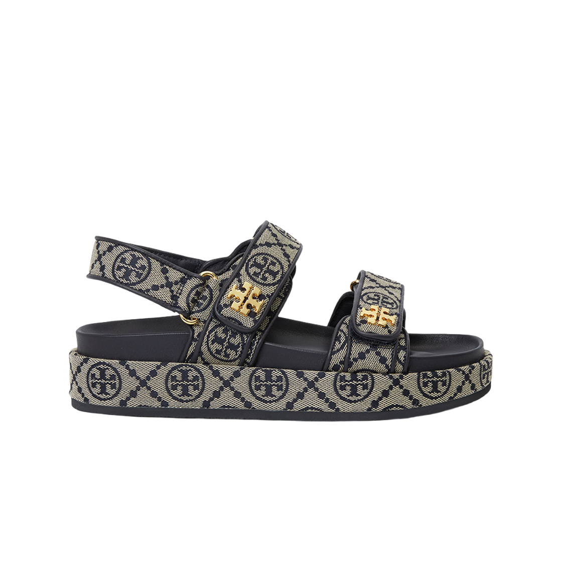 155154-430 (W) Tory Burch T Monogram Kira Sandals Navy