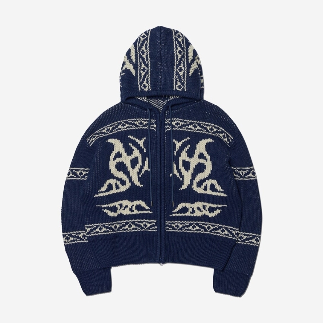 Supreme x Hysteric Glamour x Vanson Leathers Mesh Back 6-Panel Green - 24FW, NOMANUAL Cowichan Hooded Zip-up Navy 착용 스타일 - 2