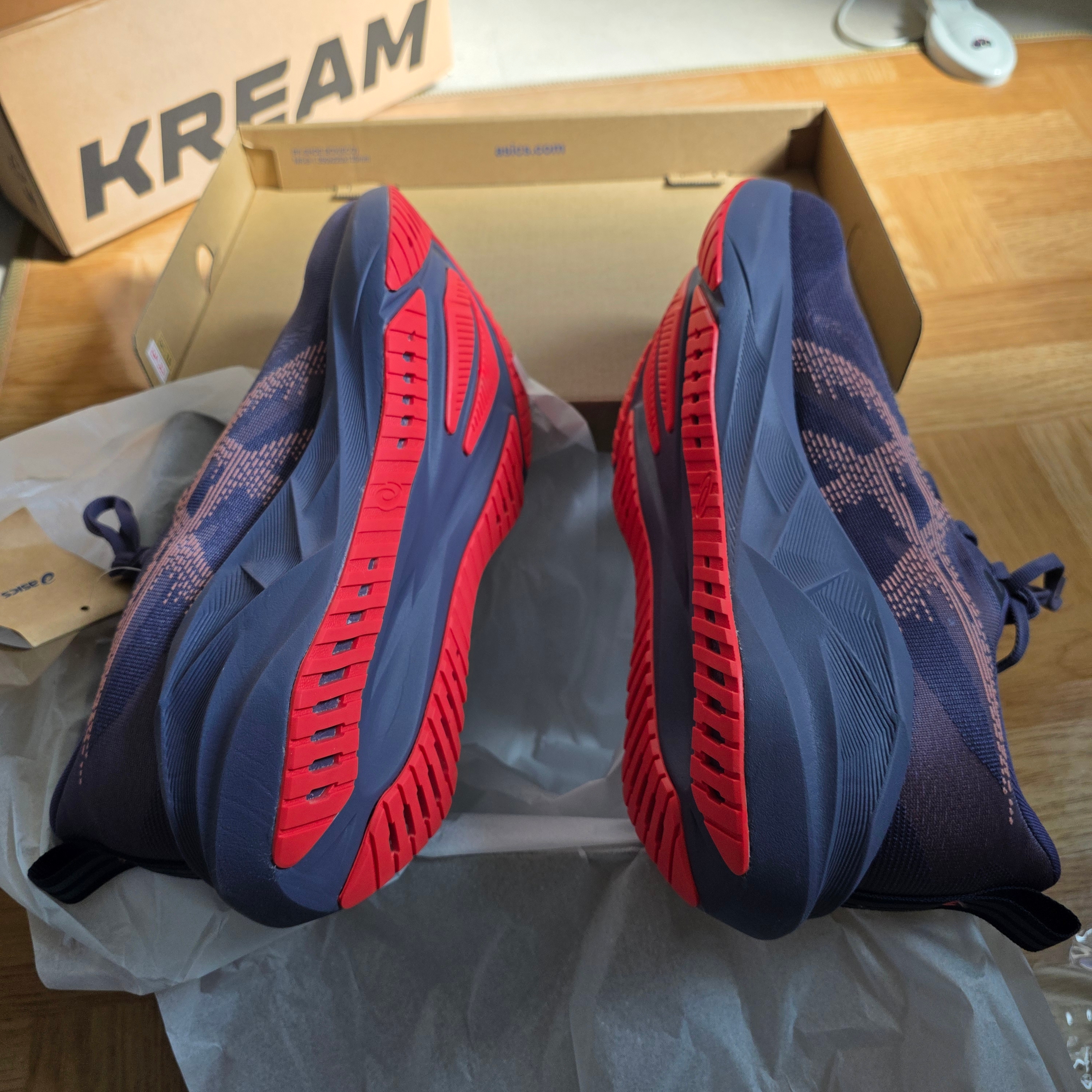 Asics Novablast 5 Greyish Purple Coral Reef 착용 스타일 - 2