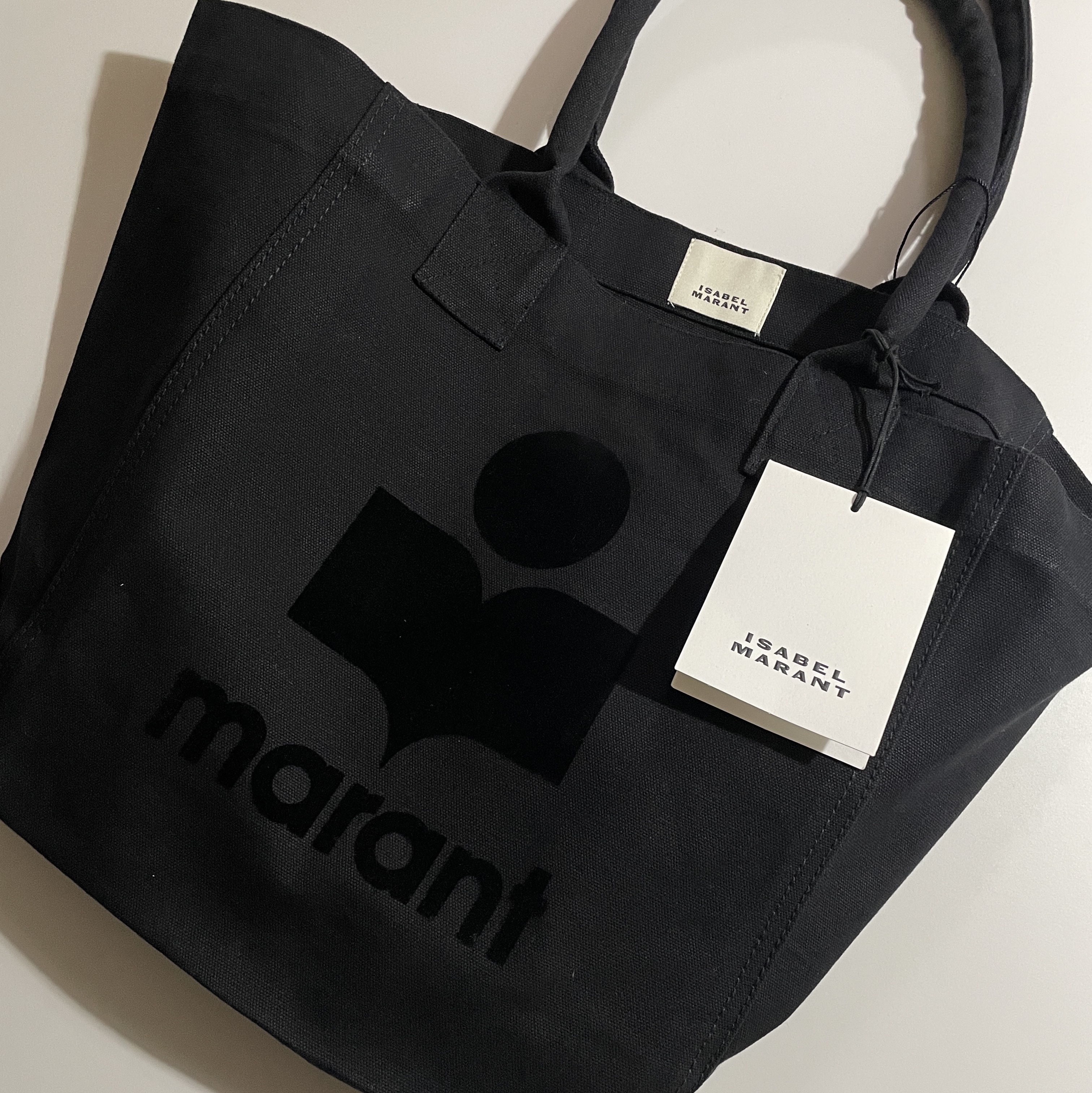 Isabel Marant Small Yenky Logo Tote Bag Black 착용 스타일