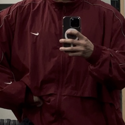 Nike NSW Solo Swoosh Woven Track Jacket Team Red - US/EU 착용 스타일