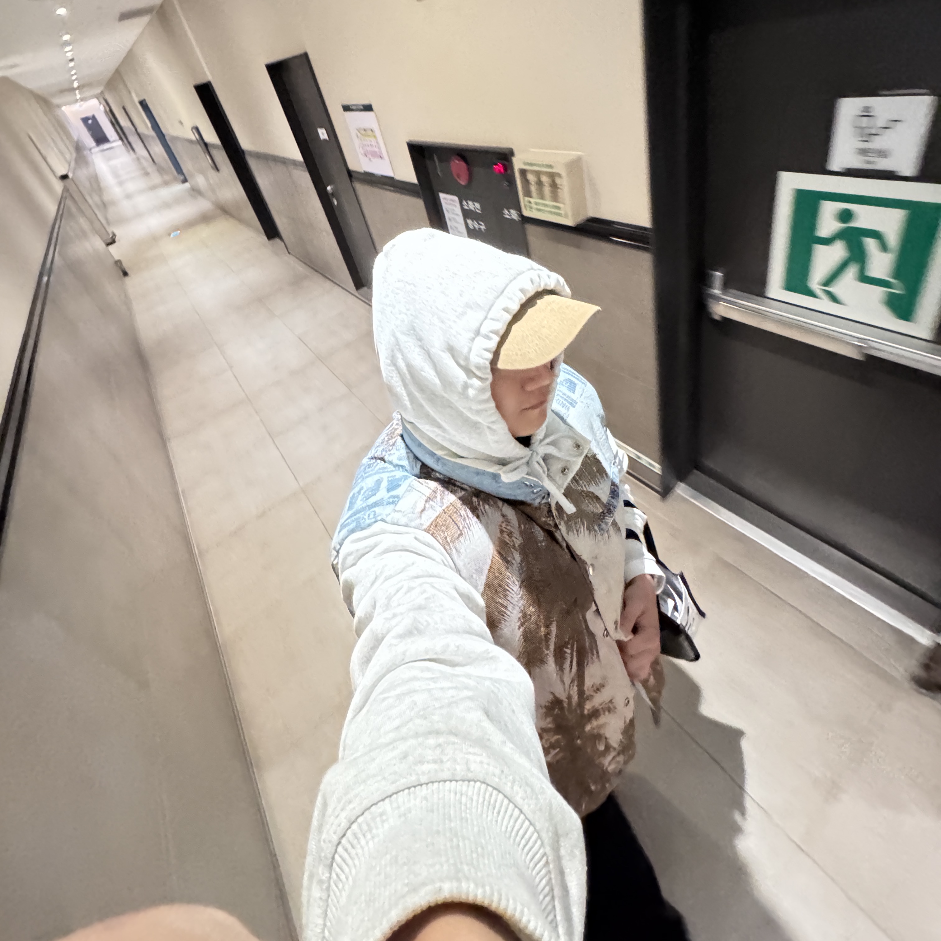 Stussy Peter Sutherland Reversible Down Vest Bone, Hoka x Satisfy Mafate Speed 4 Lite Coffee 착용 스타일 - 6