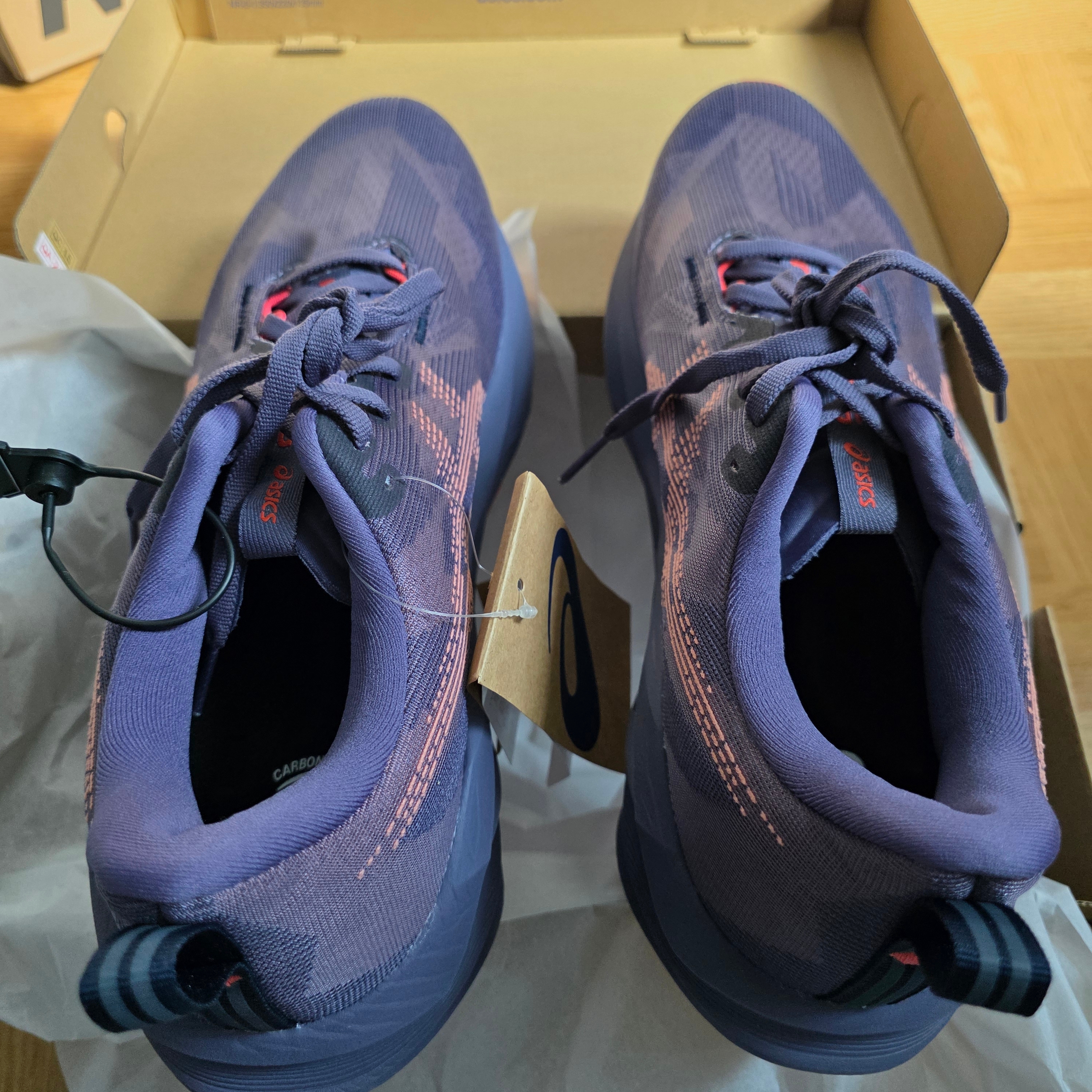 Asics Novablast 5 Greyish Purple Coral Reef 착용 스타일 - 1