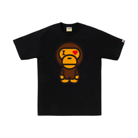 BAPE Heart Baby Milo T-Shirt Black