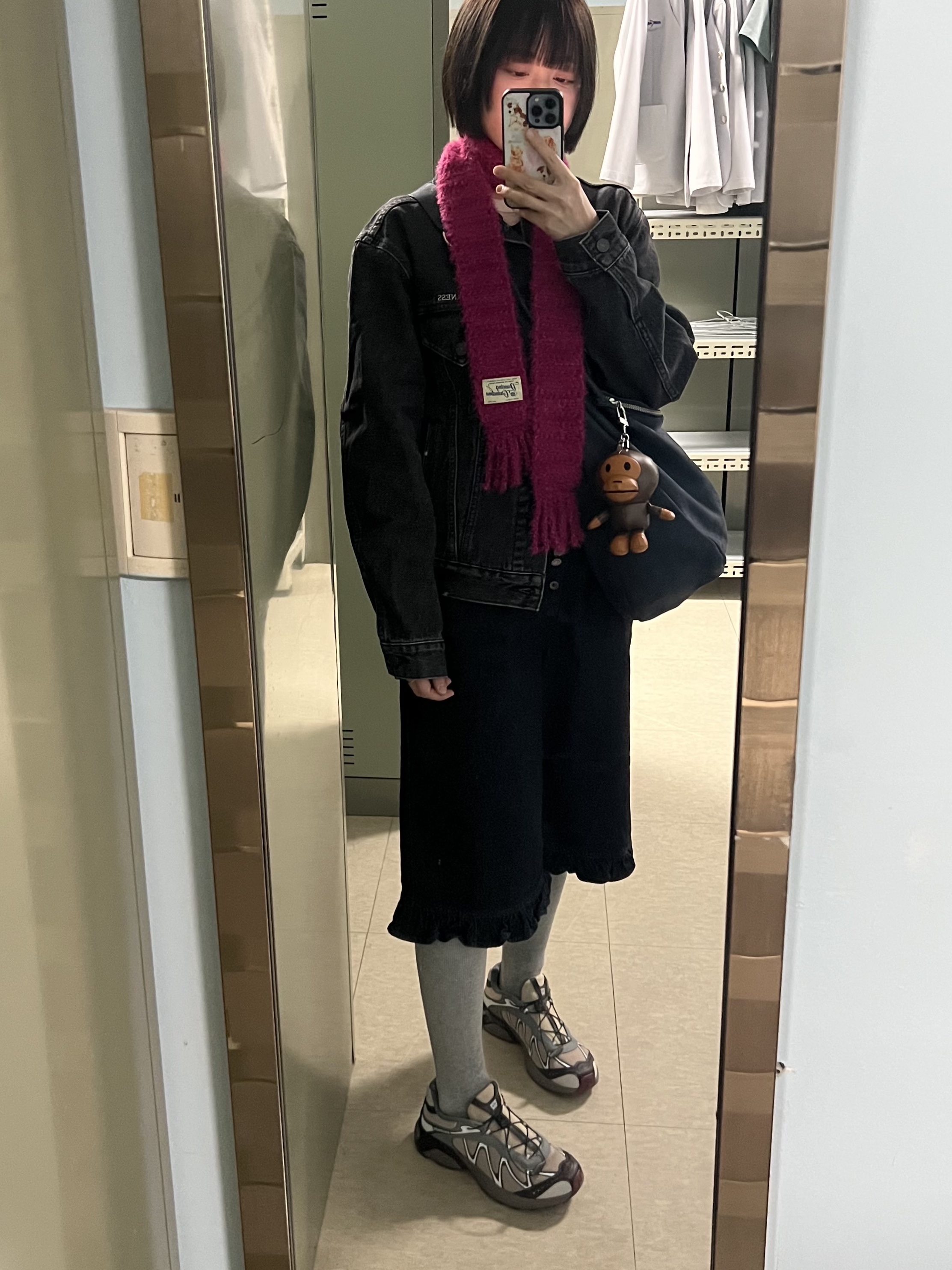 살로몬 XT-위스퍼 옥스포드 탄 세도나 세이지, 리바이스 x 언더커버 UC1E9203 자켓 블랙 착용 스타일 - 1
