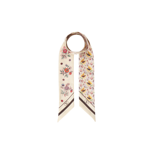 (W) Valentino Silk Scarf Beige