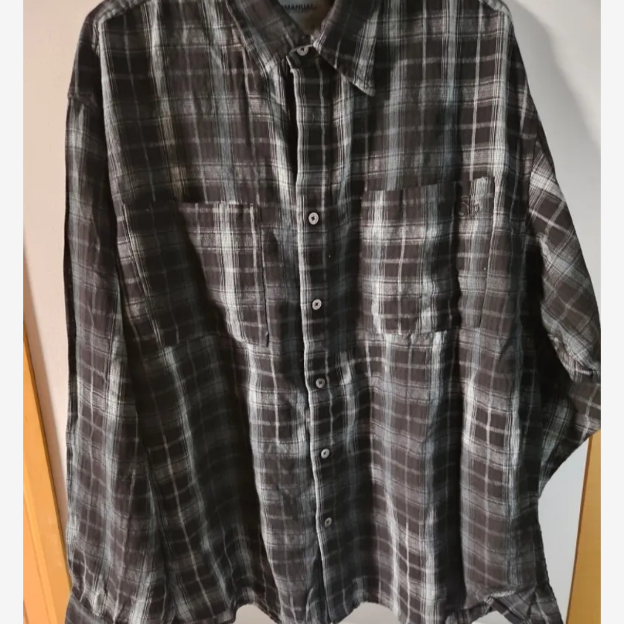 NOMANUAL O.D Check Shirt Brown 착용 스타일
