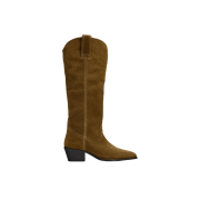 (W) Zara Split Suede Cowboy Boots Sand Brown