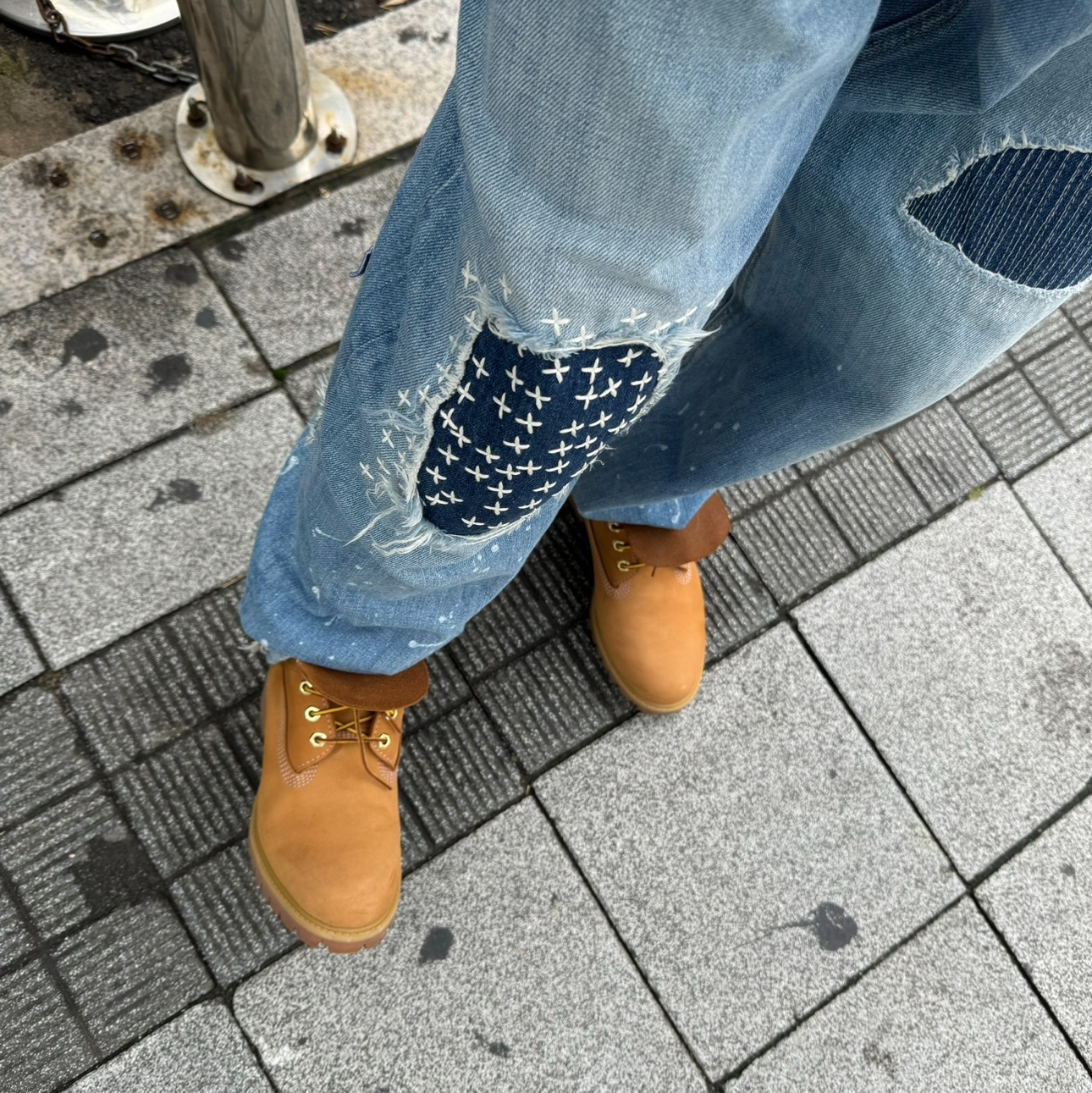 Timberland Premium 6 inch Waterproof Boot Wheat Nubuck - Wide, Zara x Ader Error Patchwork Jeans Blue 착용 스타일