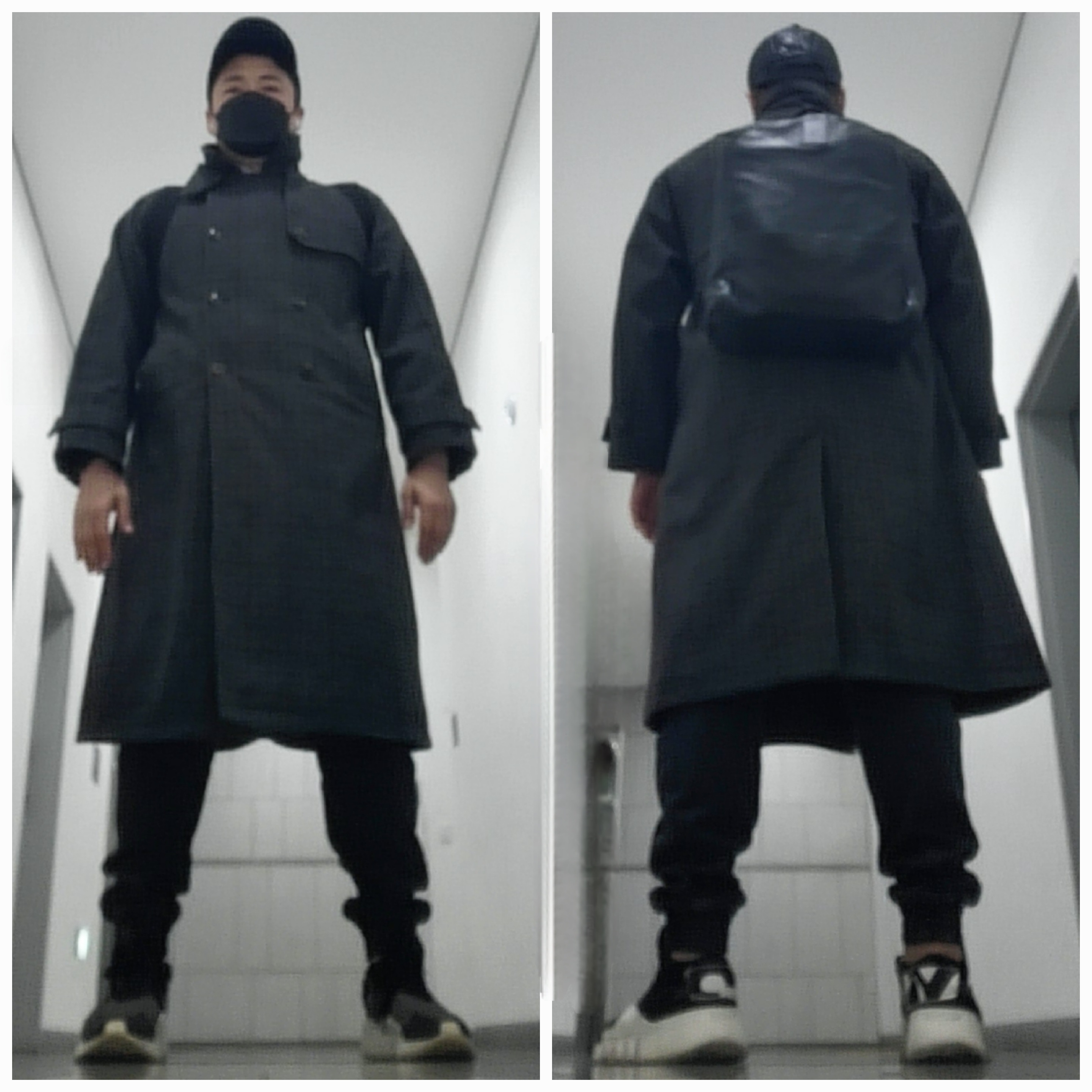 Juun.J Denim Cargo Jogger Pants Black - 23FW, Y-3 Ayero Black White 착용 스타일 - 1